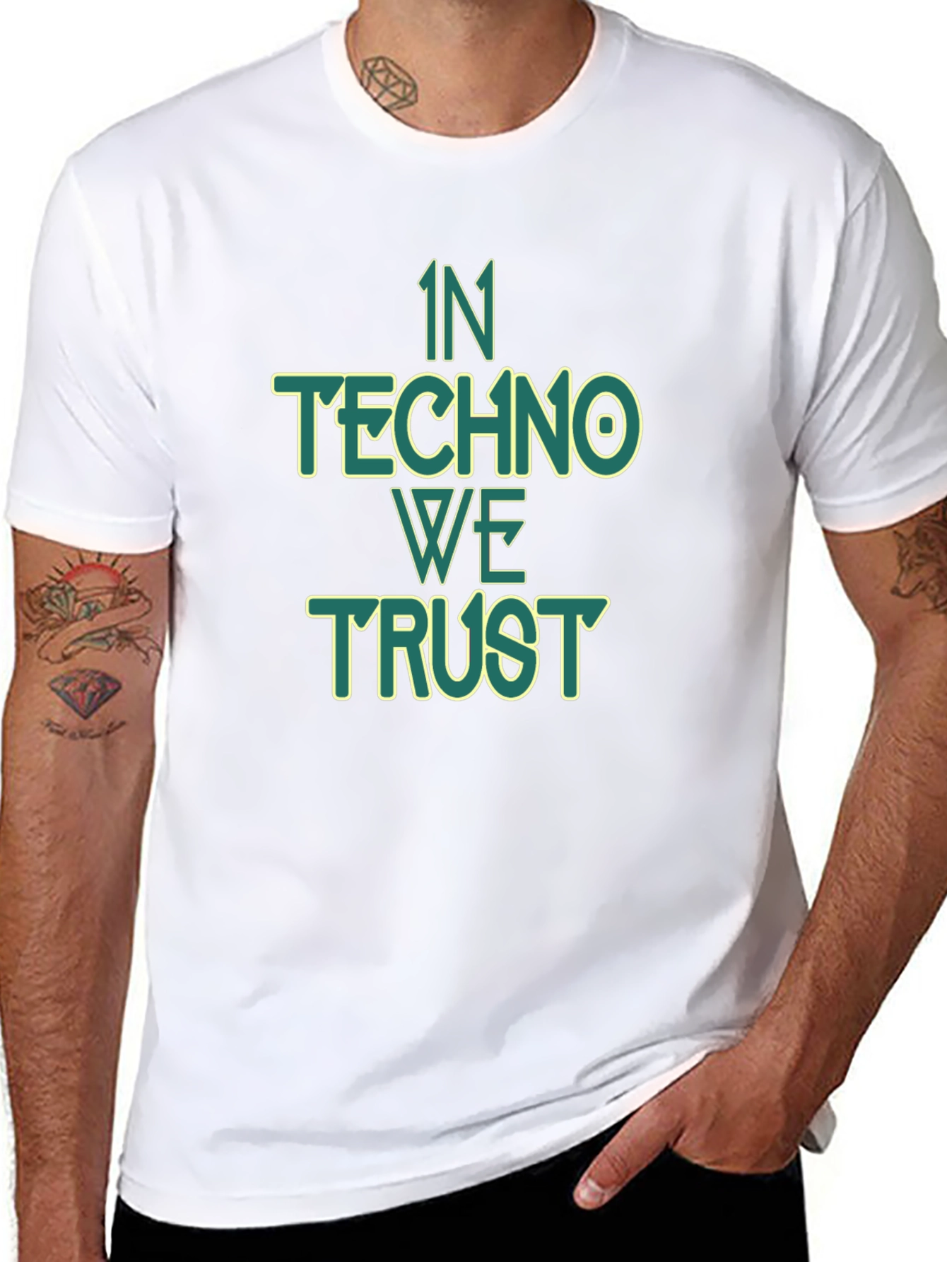 In Techno We Trust Graphic Tee - Black
