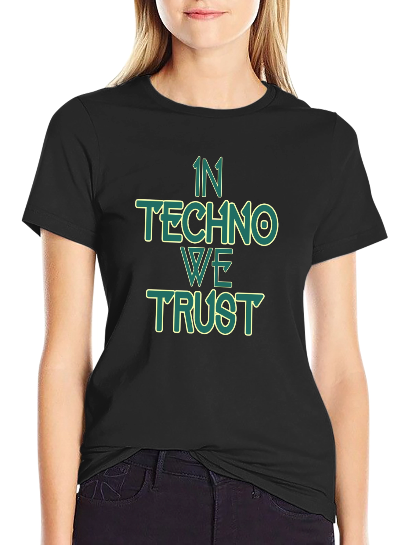 In Techno We Trust Graphic Tee - Black