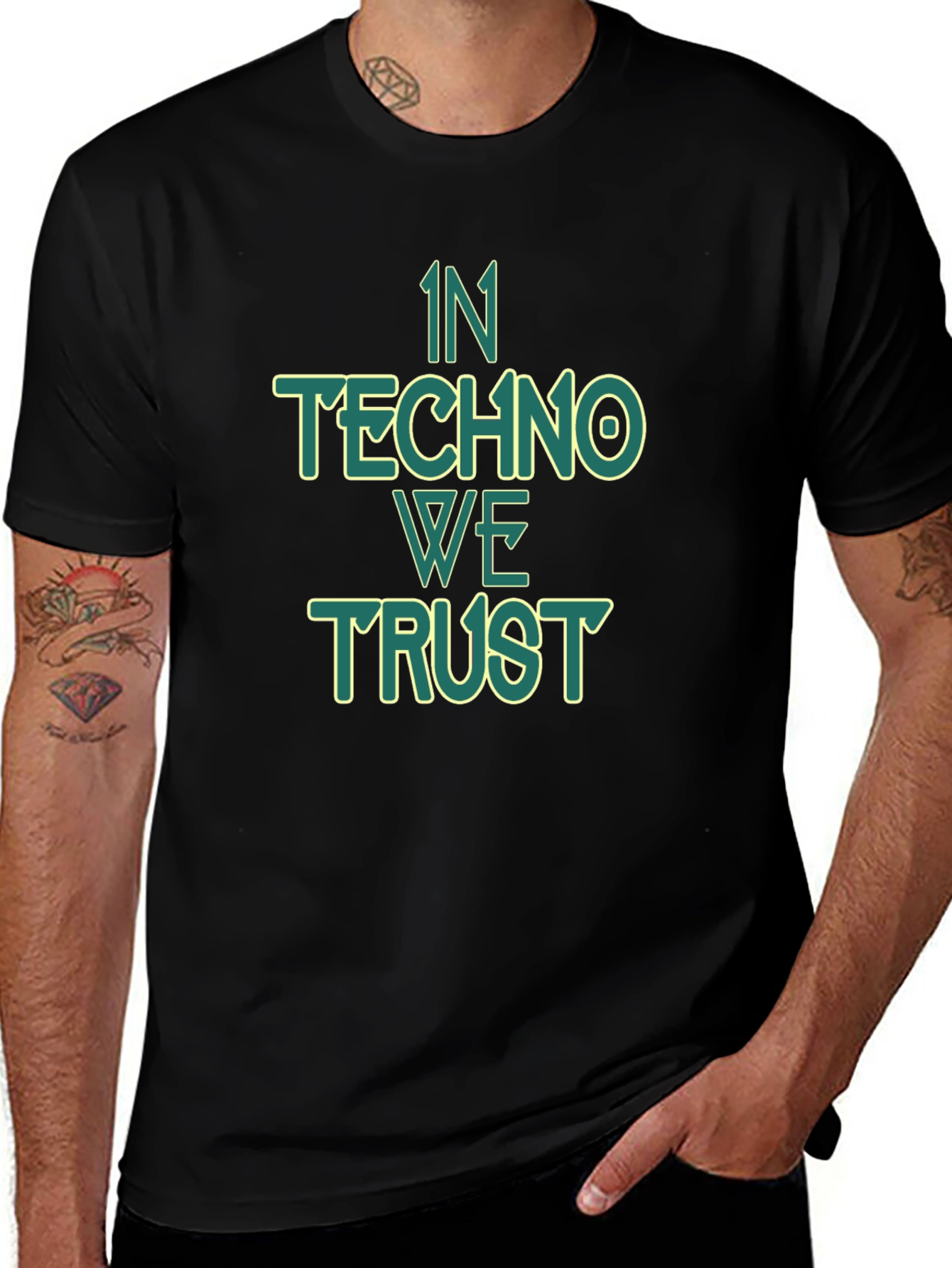 In Techno We Trust Graphic Tee - Black