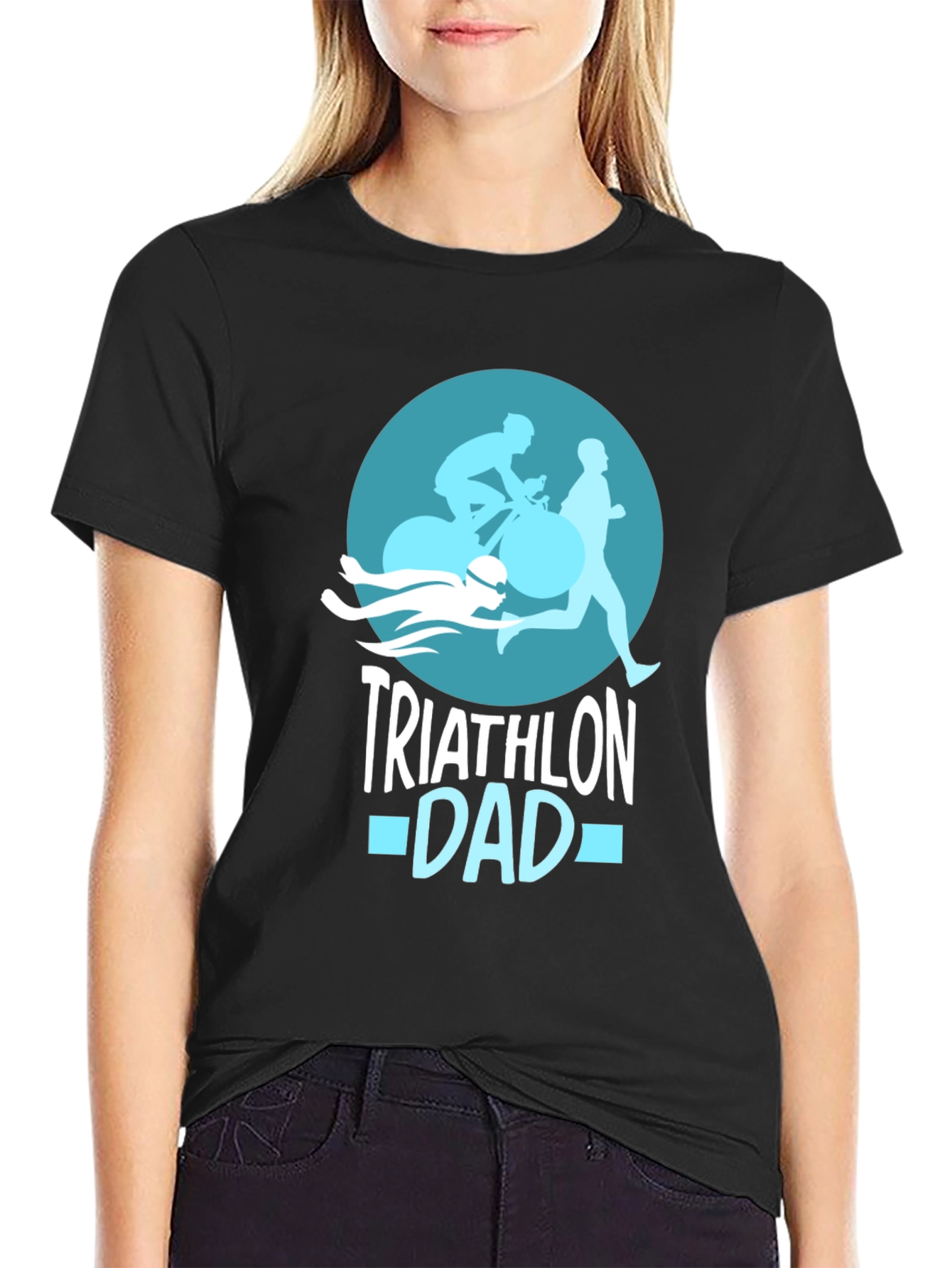 Triathlon Dad T-Shirt - Black Graphic Tee