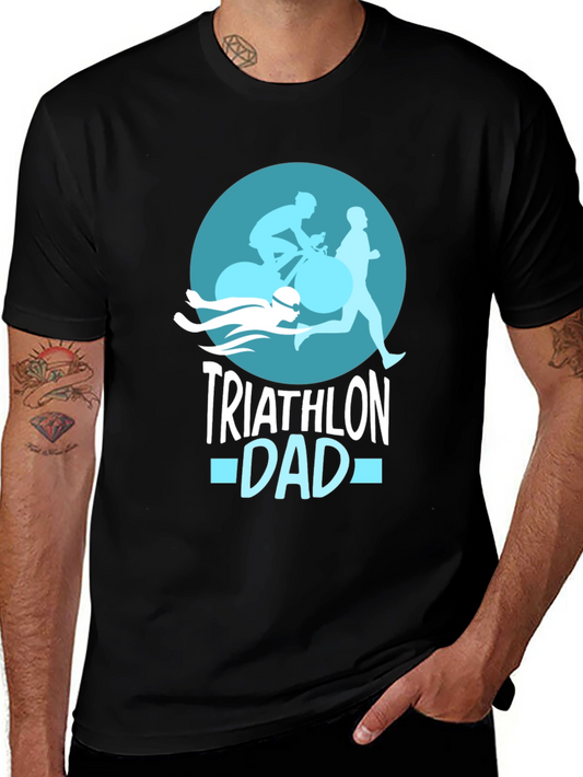 Triathlon Dad T-Shirt - Black Graphic Tee
