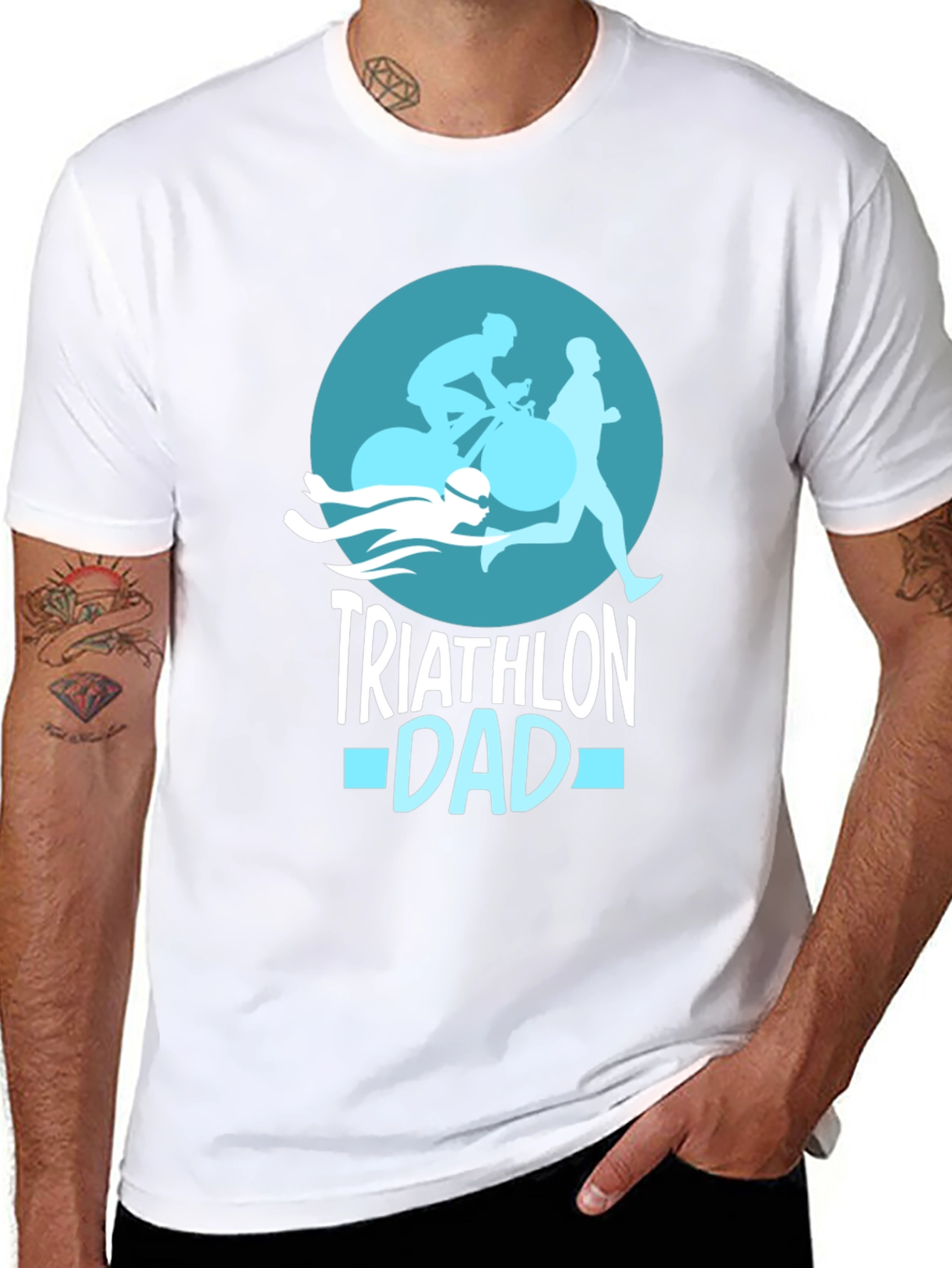 Triathlon Dad T-Shirt - Black Graphic Tee