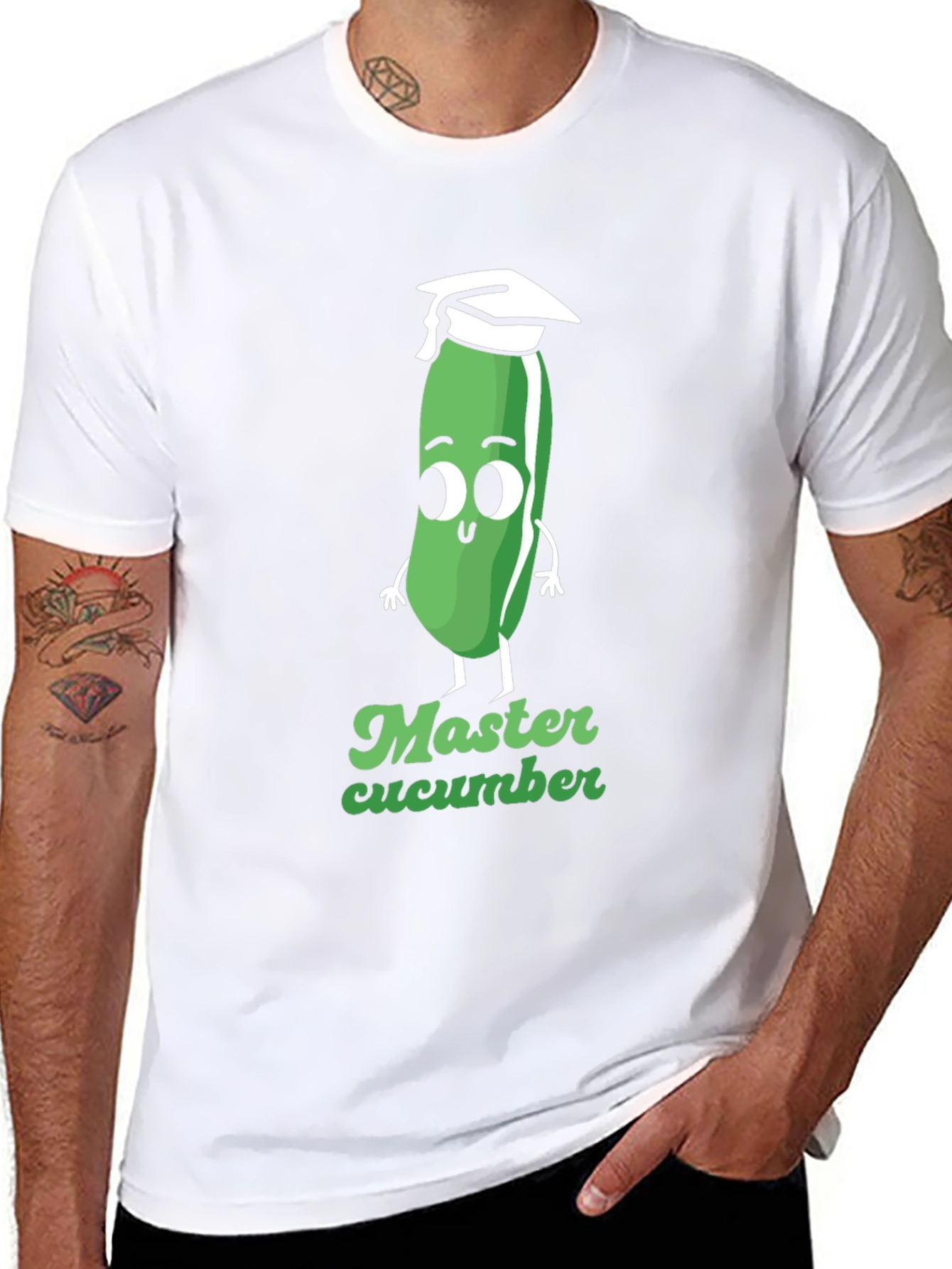 Master Cucumber Graphic Tee - Black Cotton T-Shirt