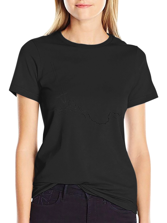 Shovel in Dirt Graphic Tee - Black Casual T-Shirt