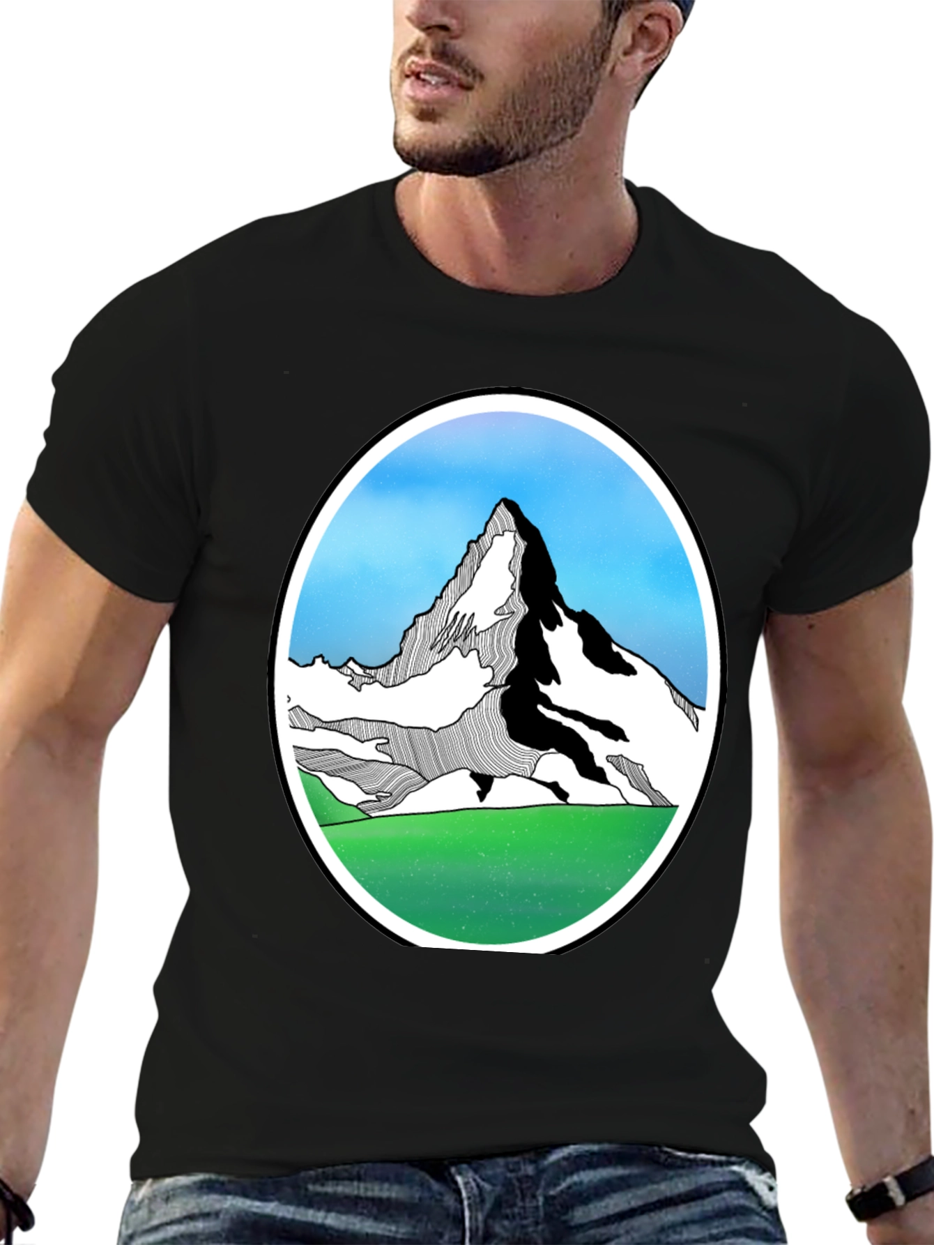 Mountain Graphic Black T-Shirt