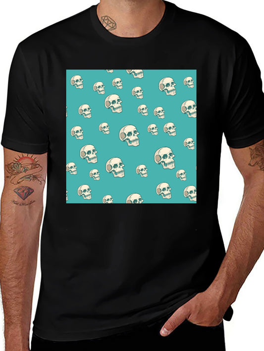 Skull Pattern Black T-Shirt