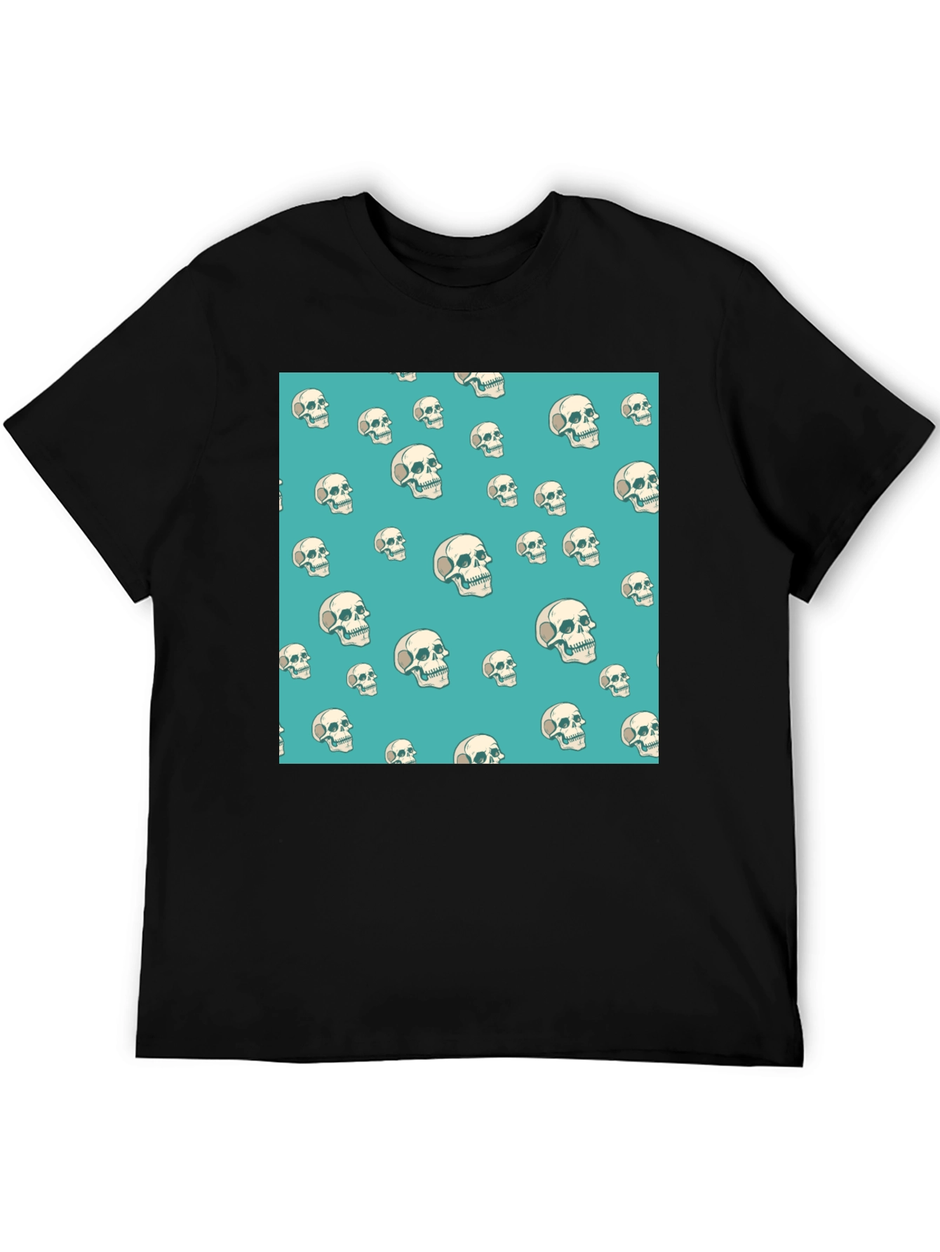 Skull Pattern Black T-Shirt