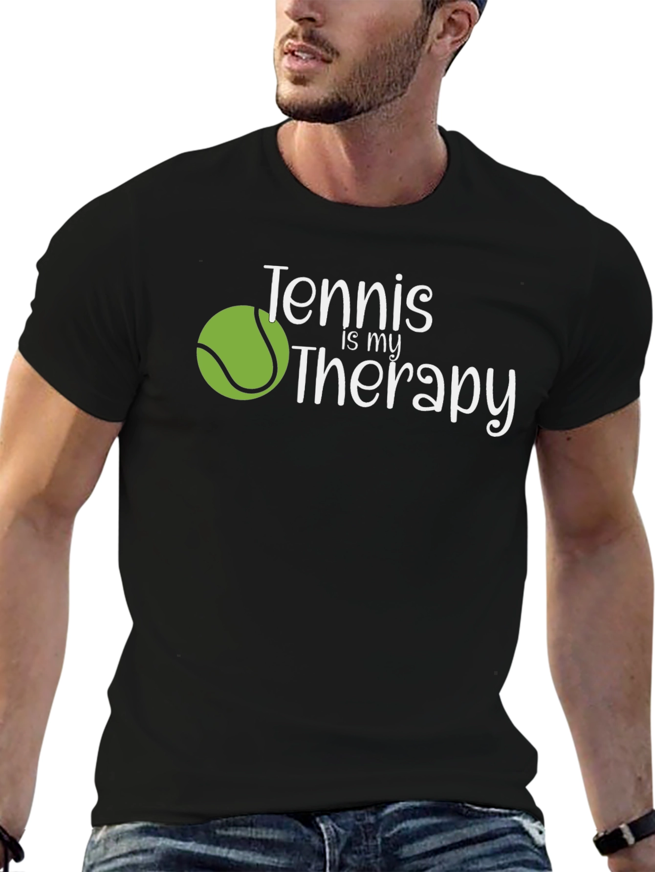 Tennis is my Therapy Black T-Shirt