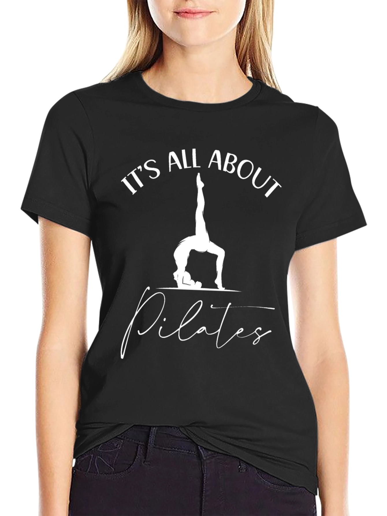 Pilates Lover Black T-Shirt: Its All About Pilates!