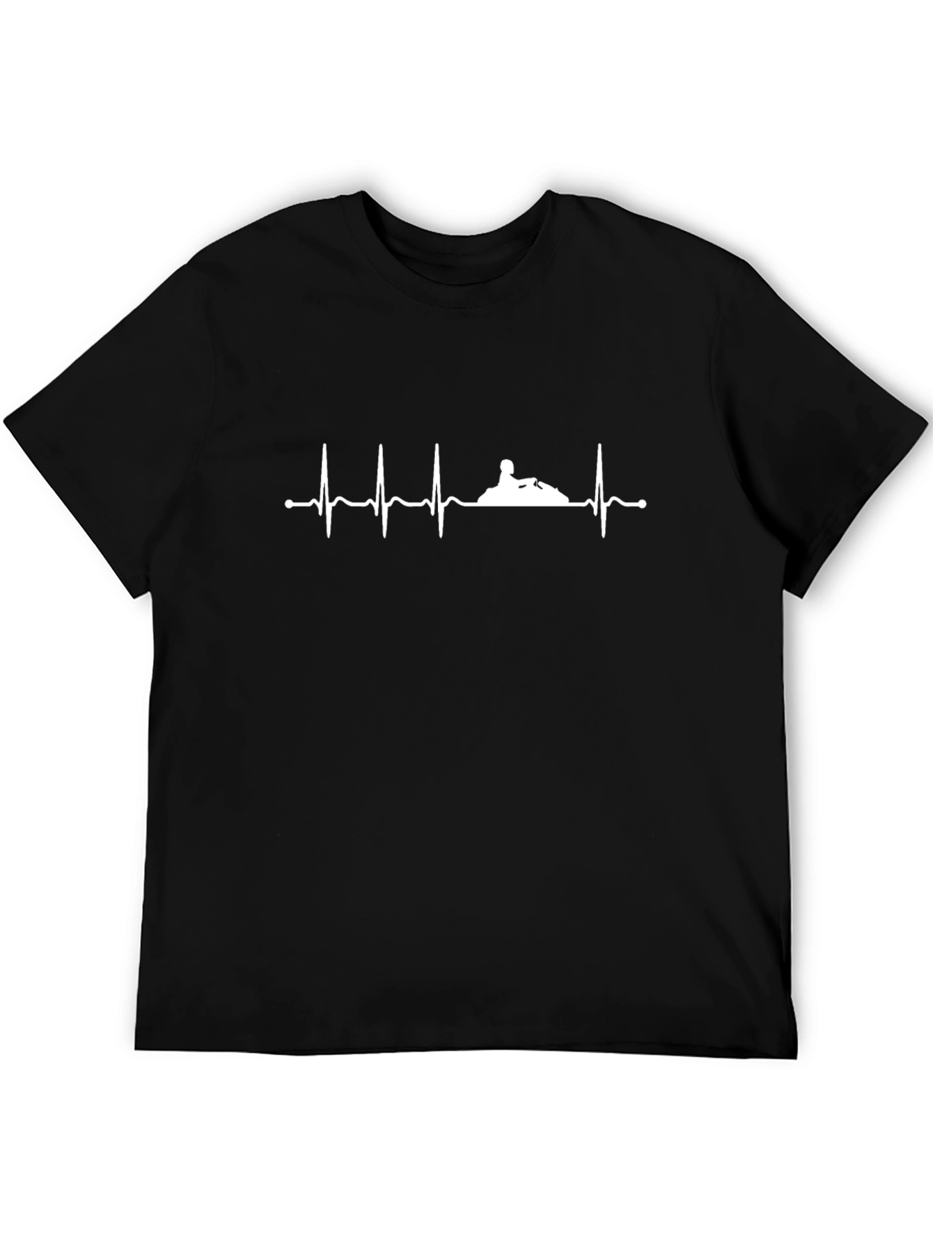 Jet Ski Heartbeat T-Shirt - Black Graphic Tee
