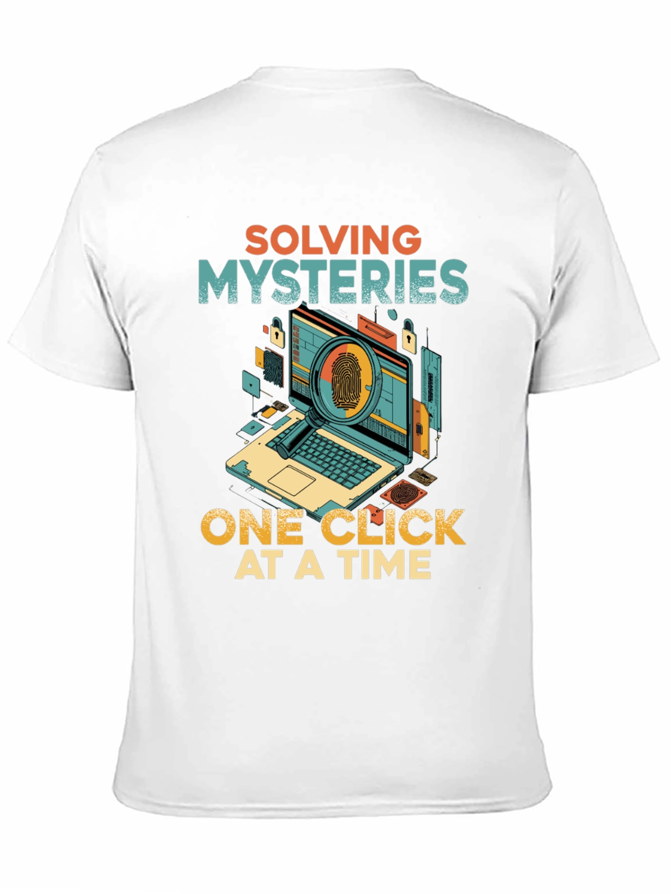 Solving Mysteries Tee - One Click at a Time