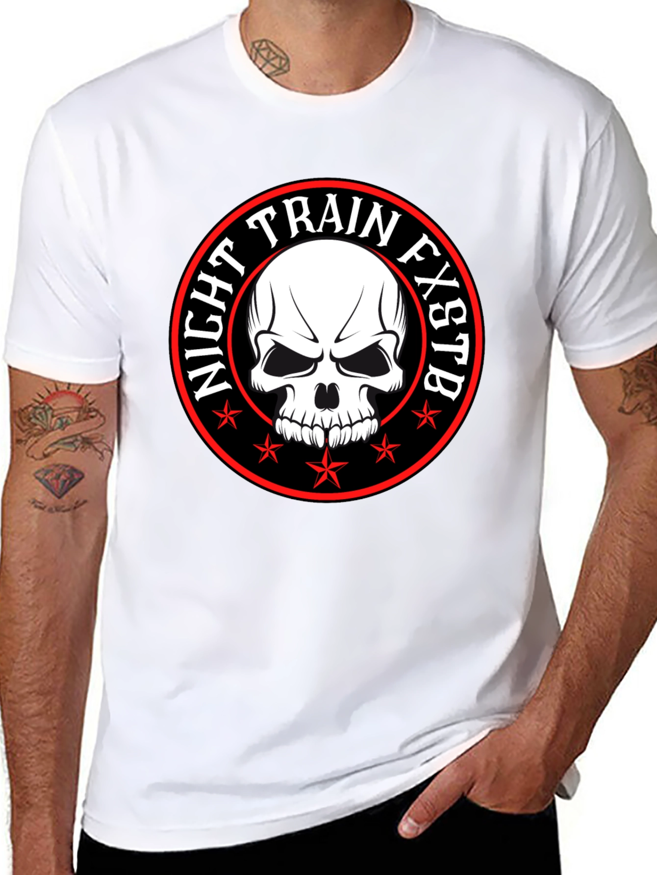 Night Train FXSTB Skull Graphic T-Shirt