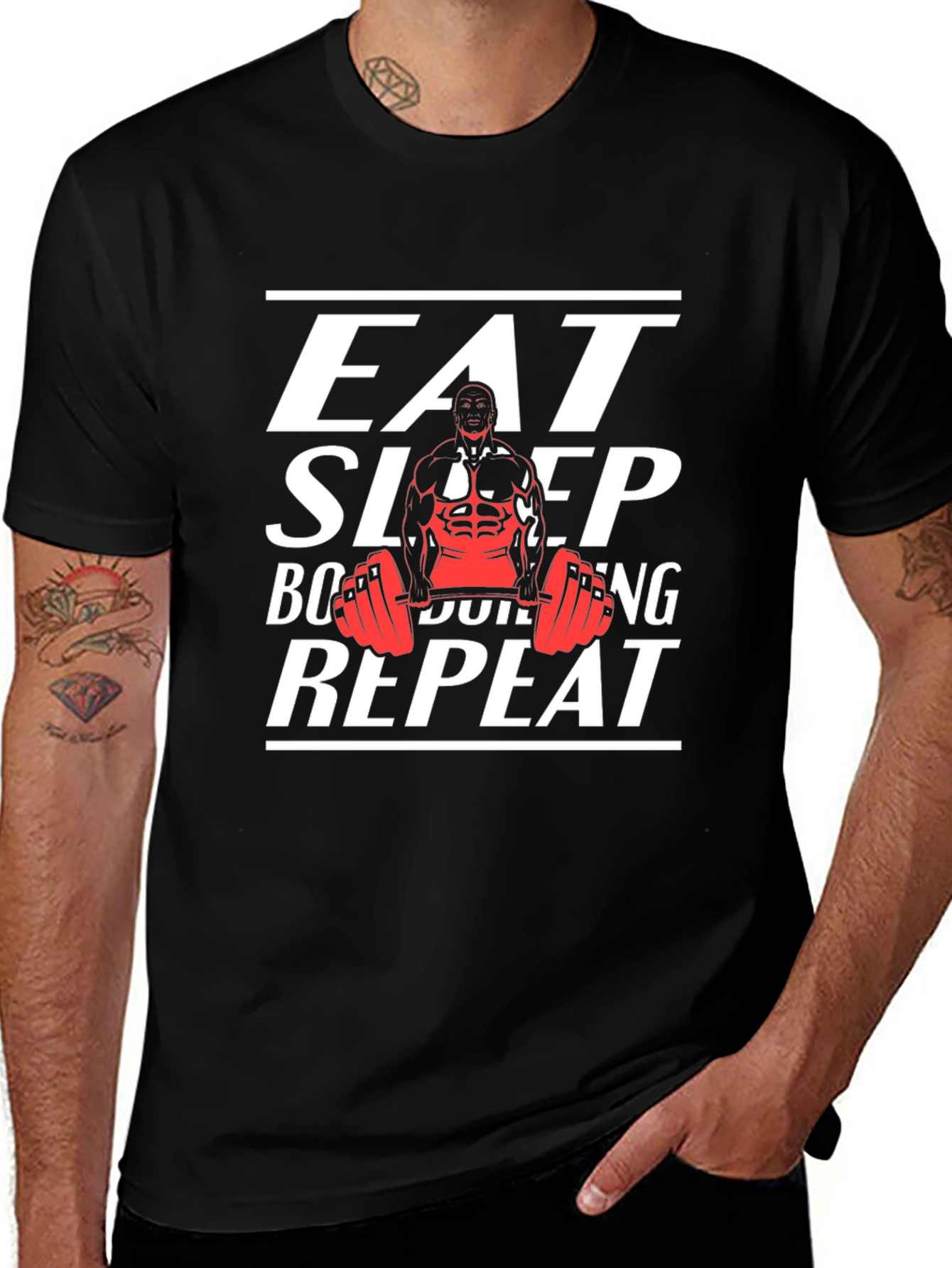 Eat Sleep Bodybuilding Repeat T-Shirt