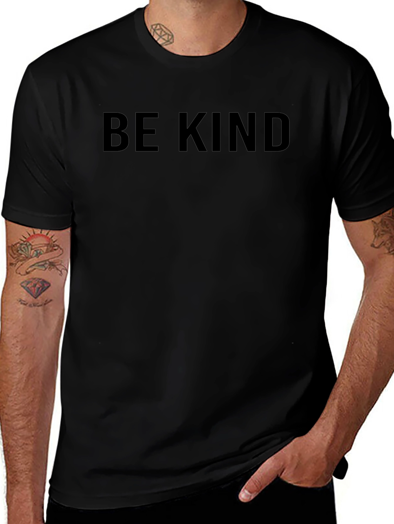 Be Kind Black Crew Neck T-Shirt