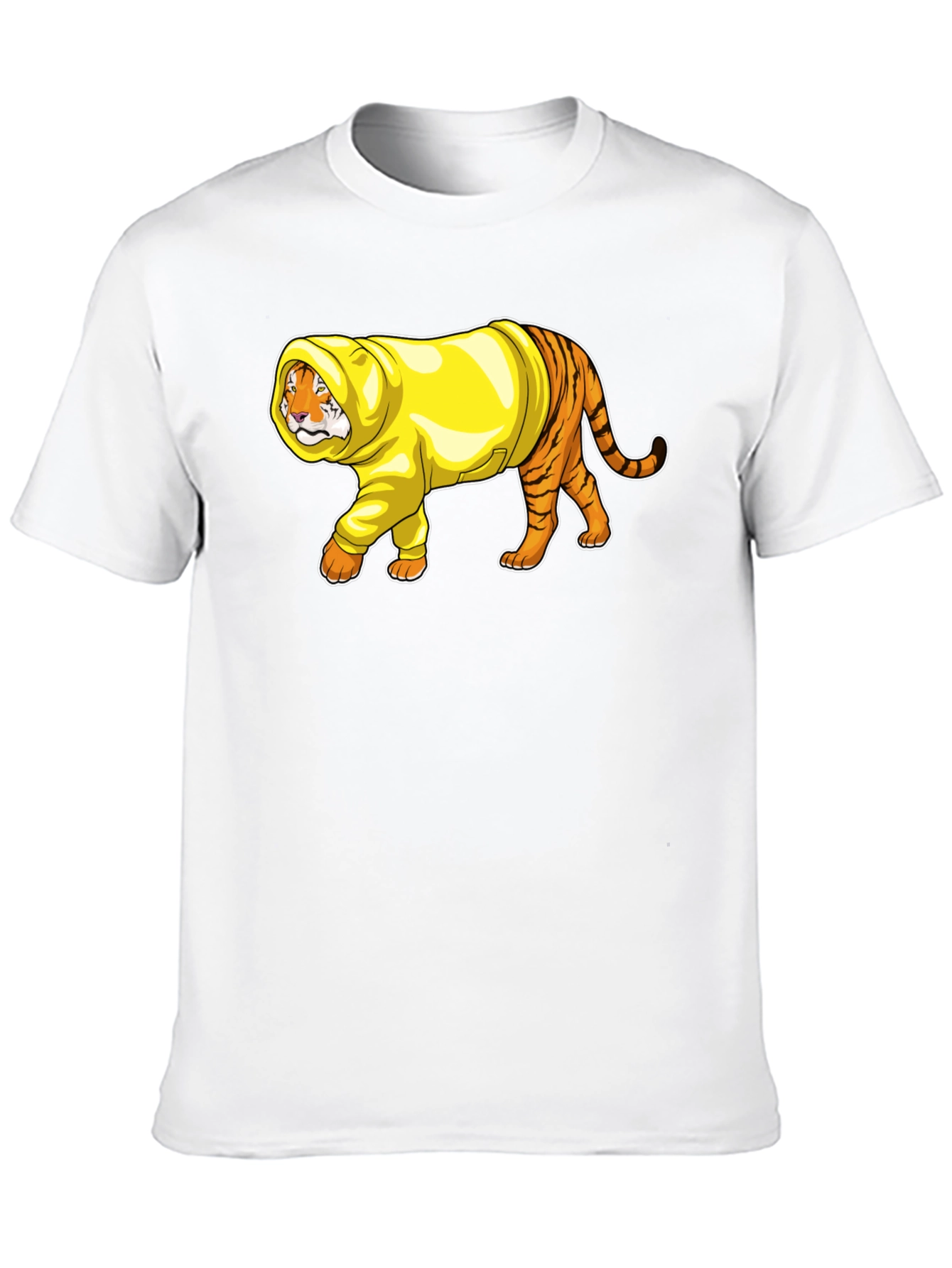 Tiger in Hoodie Graphic T-Shirt