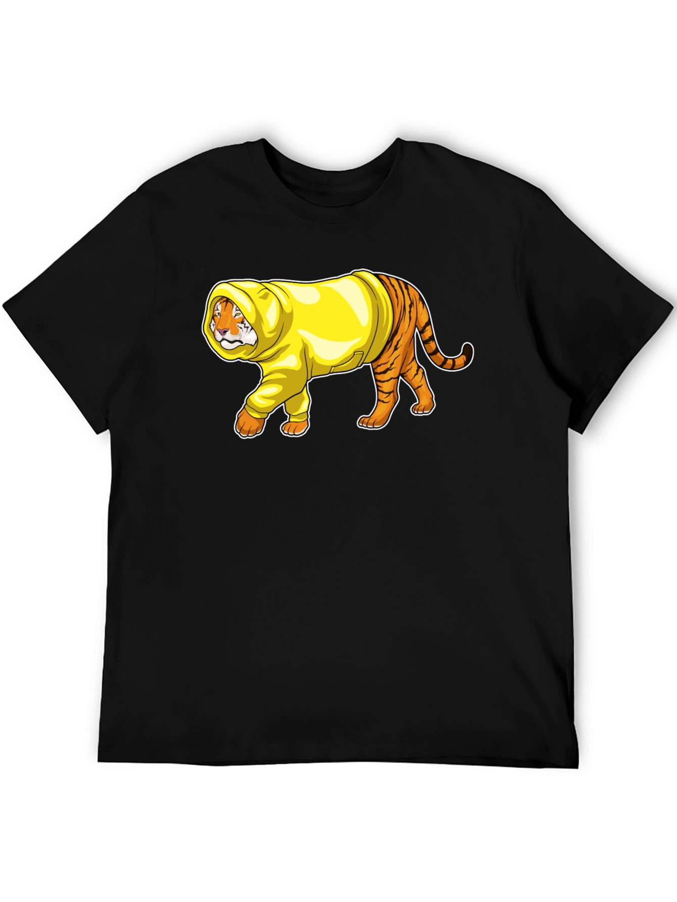 Tiger in Hoodie Graphic T-Shirt