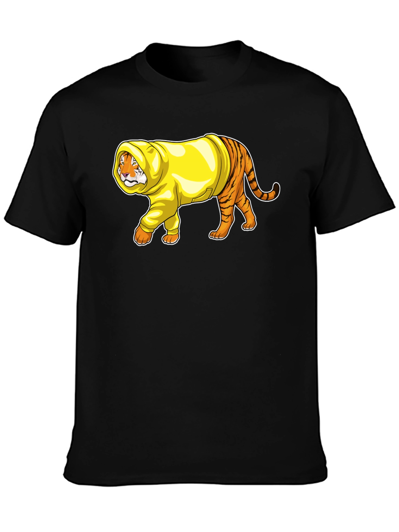 Tiger in Hoodie Graphic T-Shirt