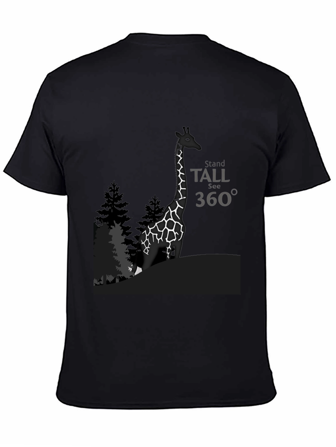 Stand Tall Giraffe Graphic T-Shirt - Black
