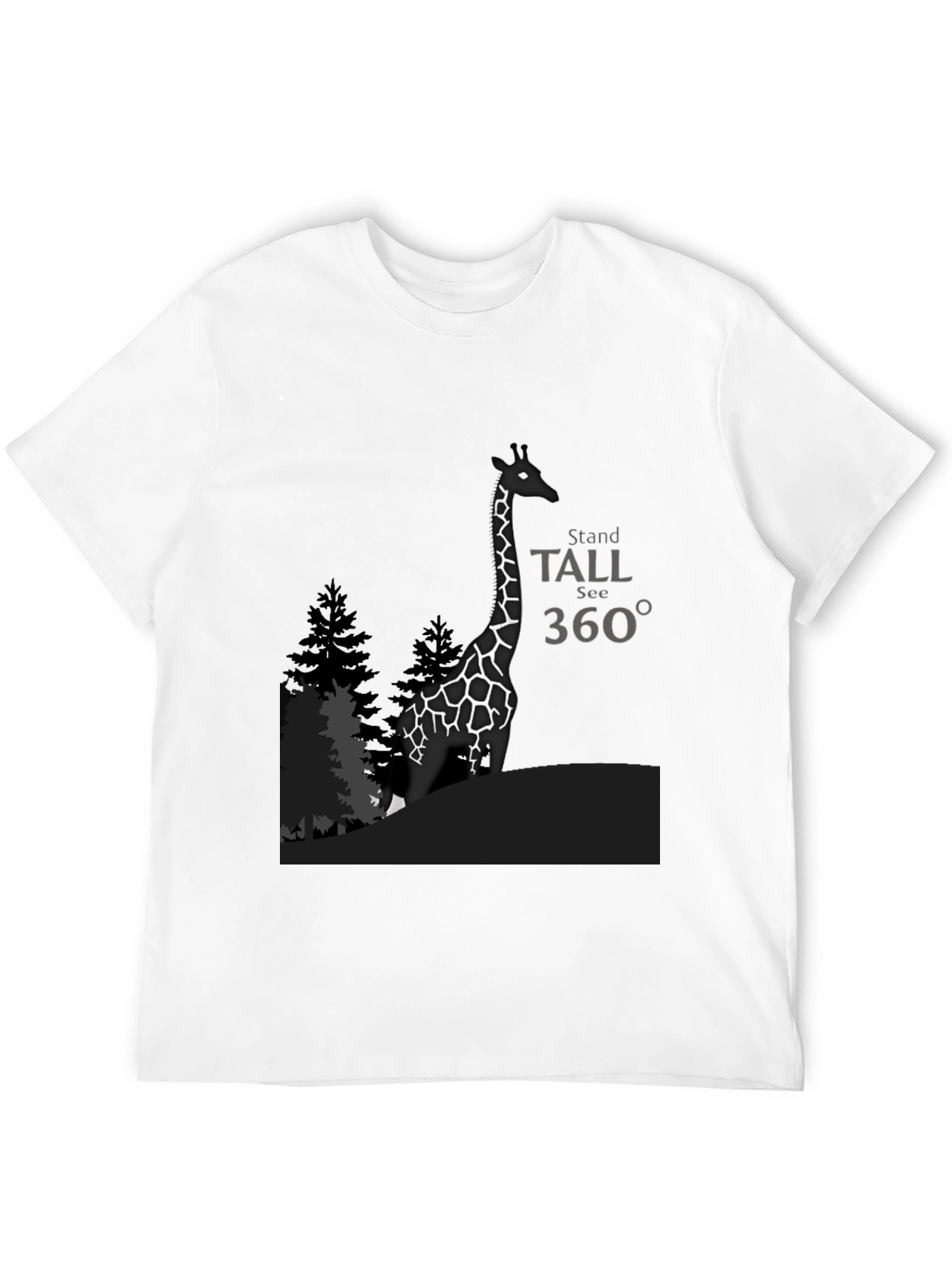 Stand Tall Giraffe Graphic T-Shirt - Black