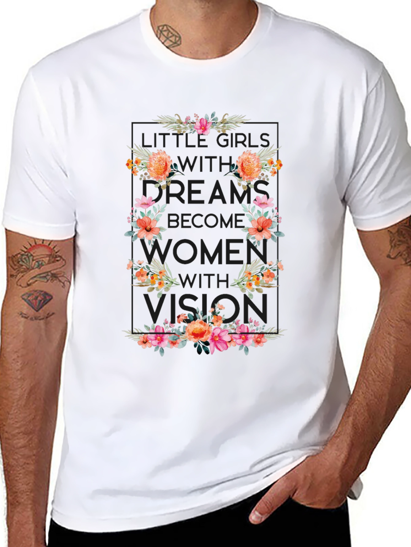 Floral Women Vision T-Shirt - Empowering Design
