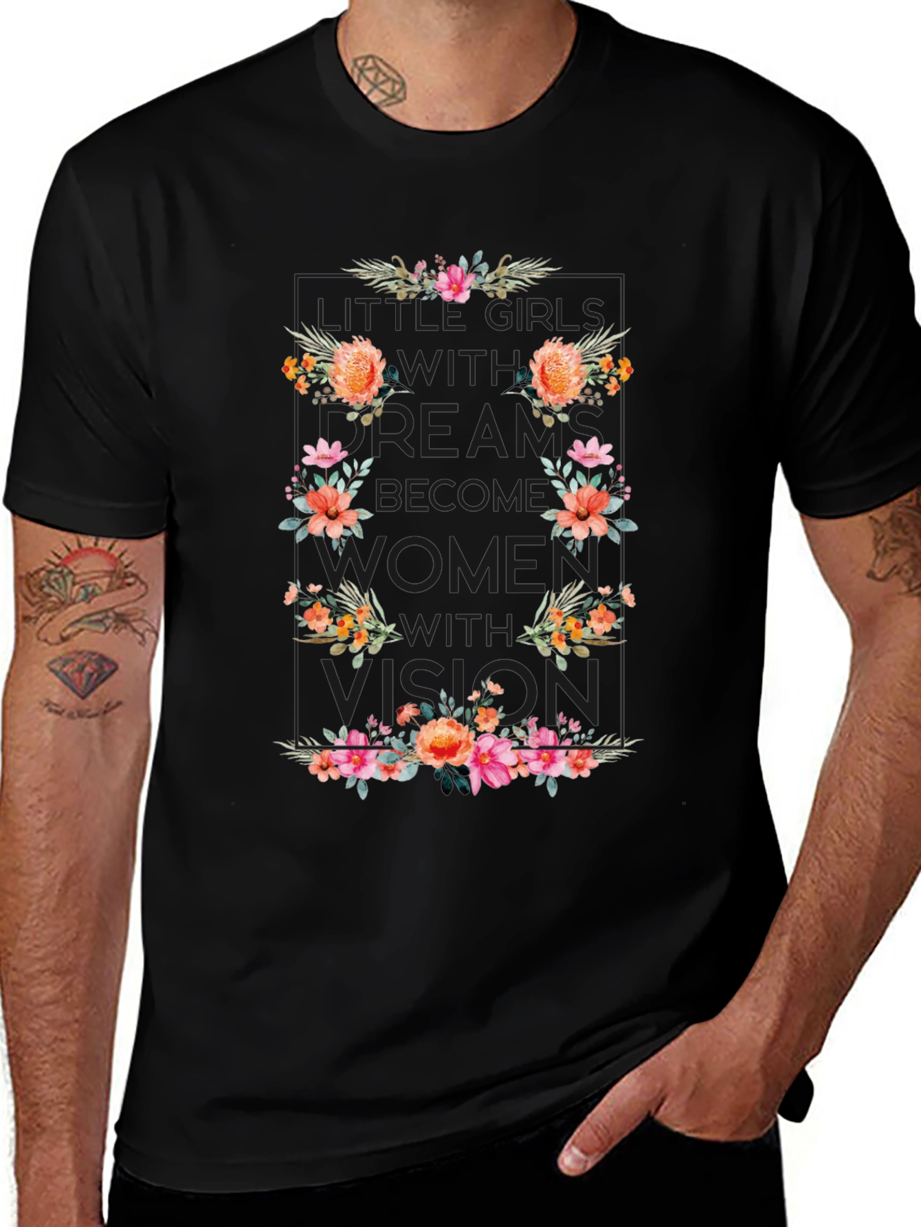 Floral Women Vision T-Shirt - Empowering Design