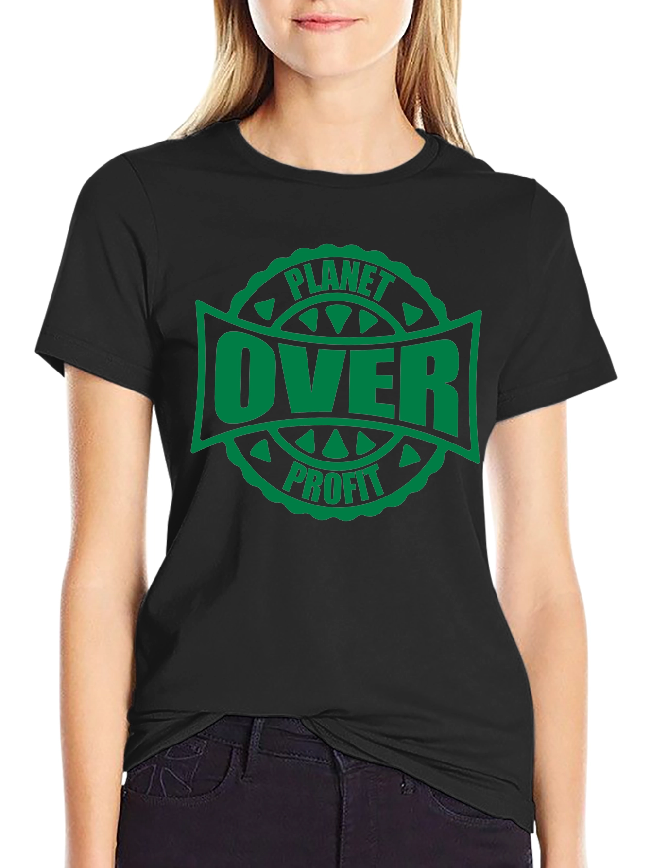 Planet Over Profit Graphic Tee - Black
