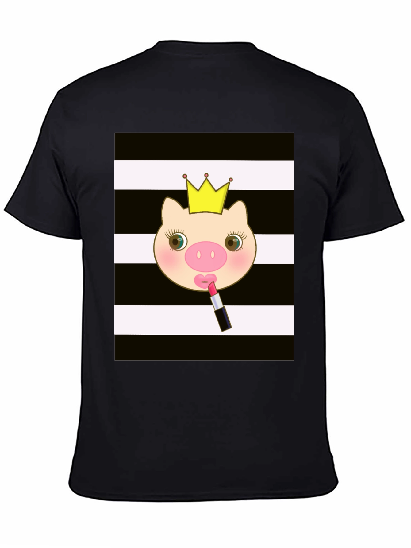 Pig Princess T-Shirt - Black Cotton Tee