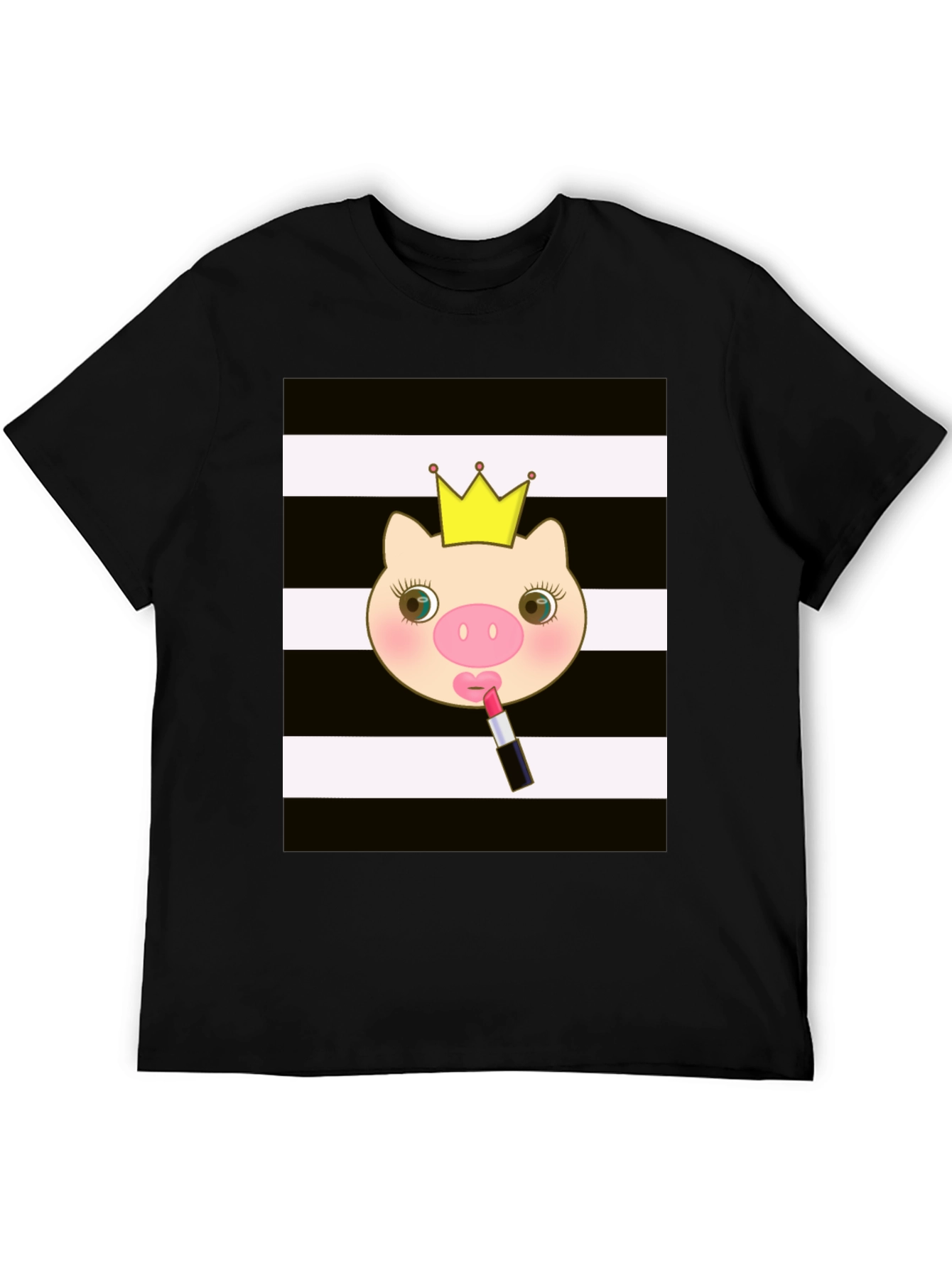 Pig Princess T-Shirt - Black Cotton Tee