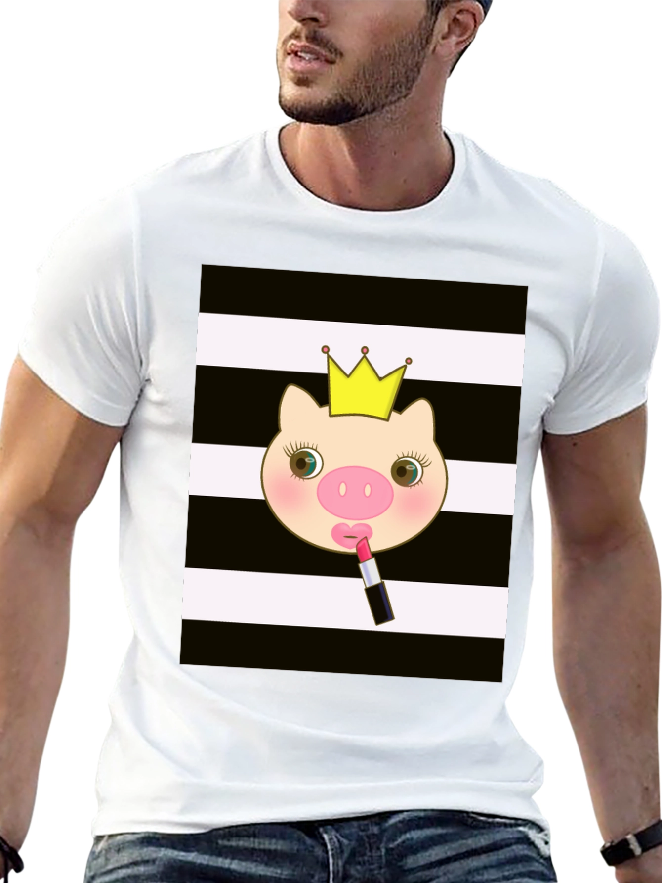 Pig Princess T-Shirt - Black Cotton Tee