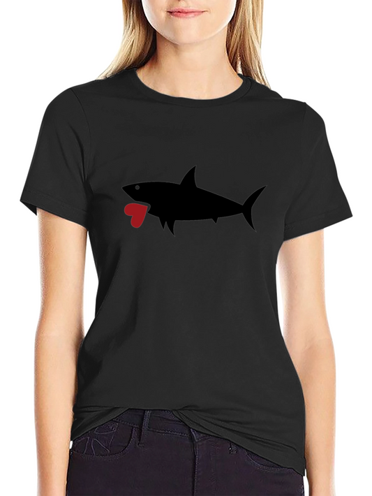 Shark Heart Graphic Black T-Shirt