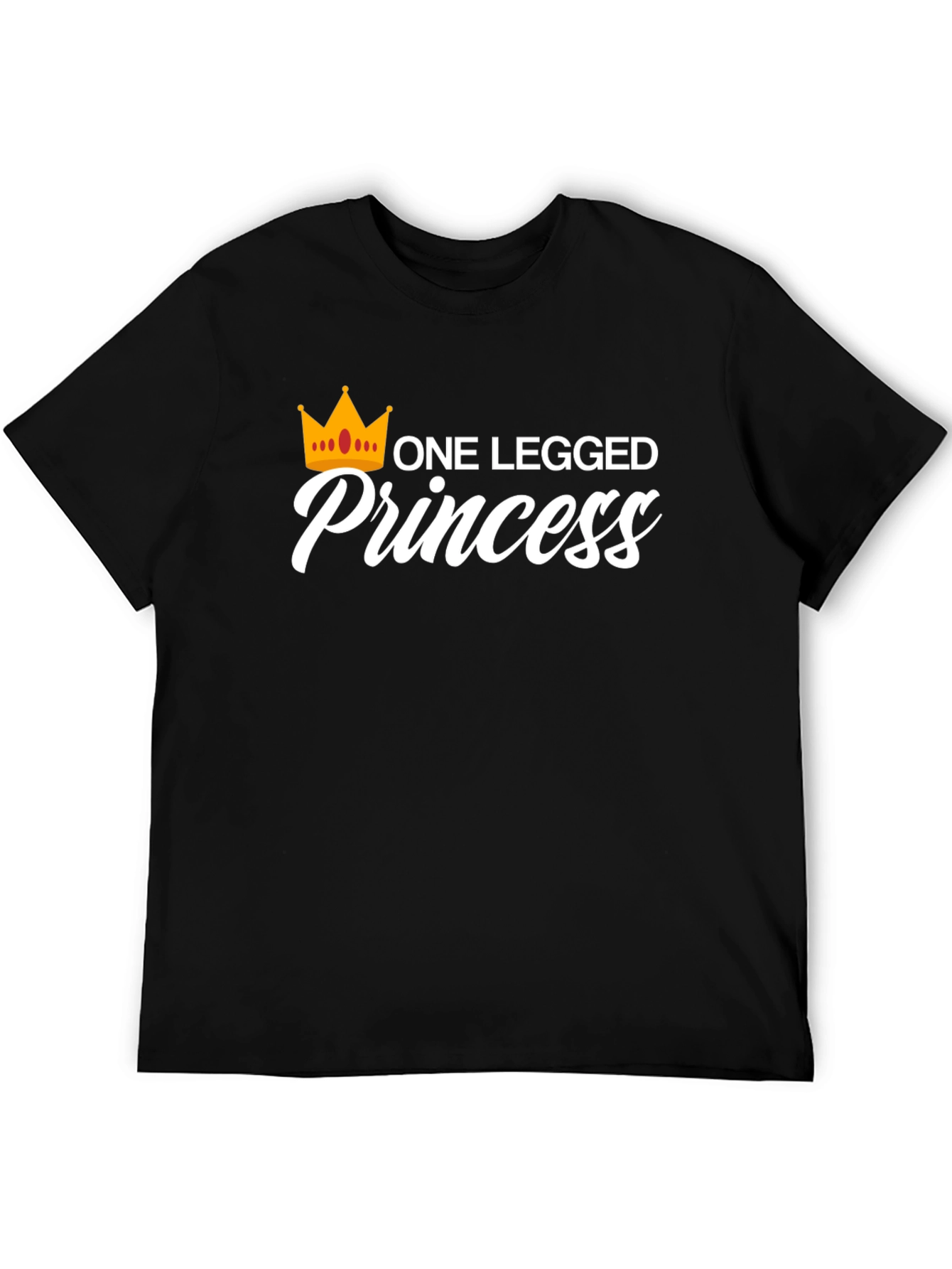 One Legged Princess Black Graphic T-Shirt