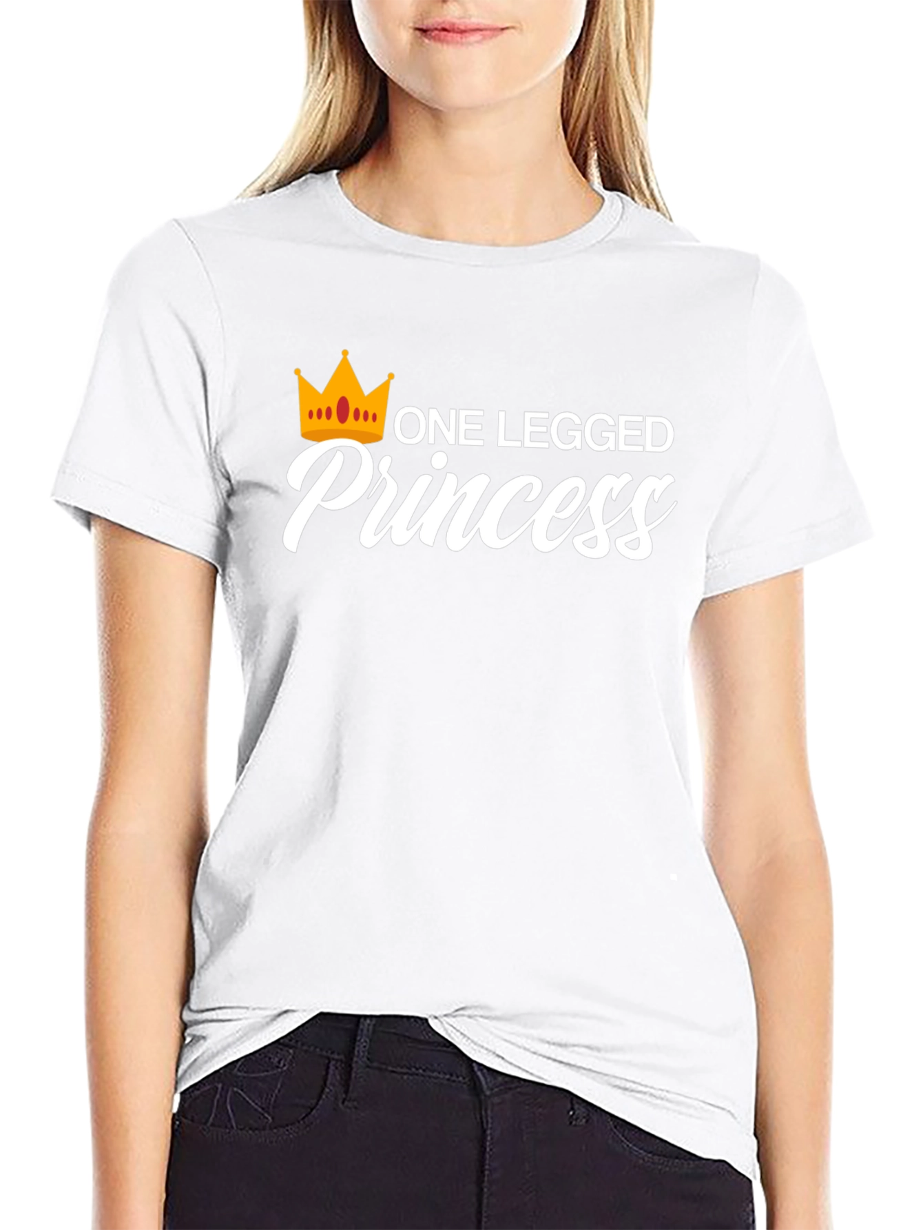 One Legged Princess Black Graphic T-Shirt