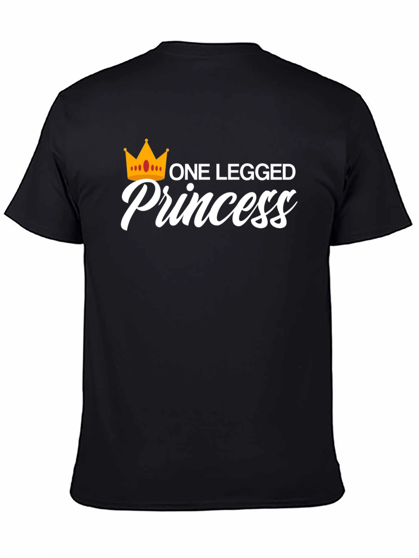 One Legged Princess Black Graphic T-Shirt