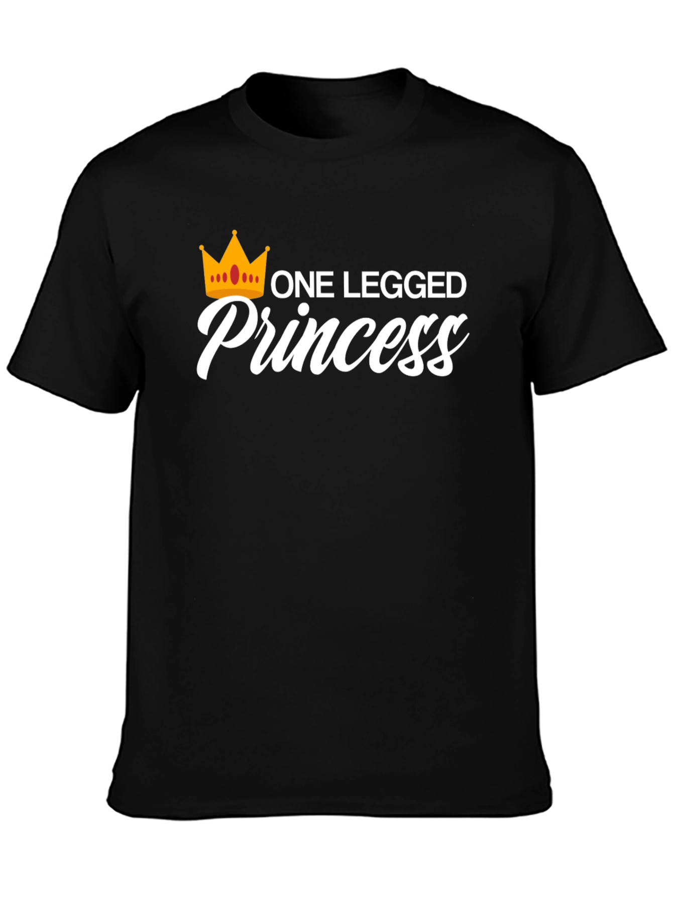 One Legged Princess Black Graphic T-Shirt