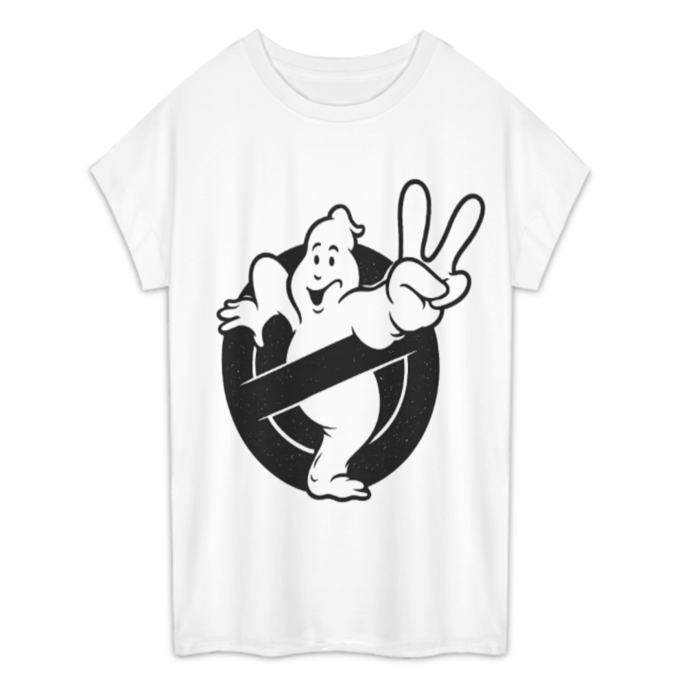 Peace Ghost Retro Graphic Tee – Funny Paranormal Inspired Minimalist Shirt(z840)
