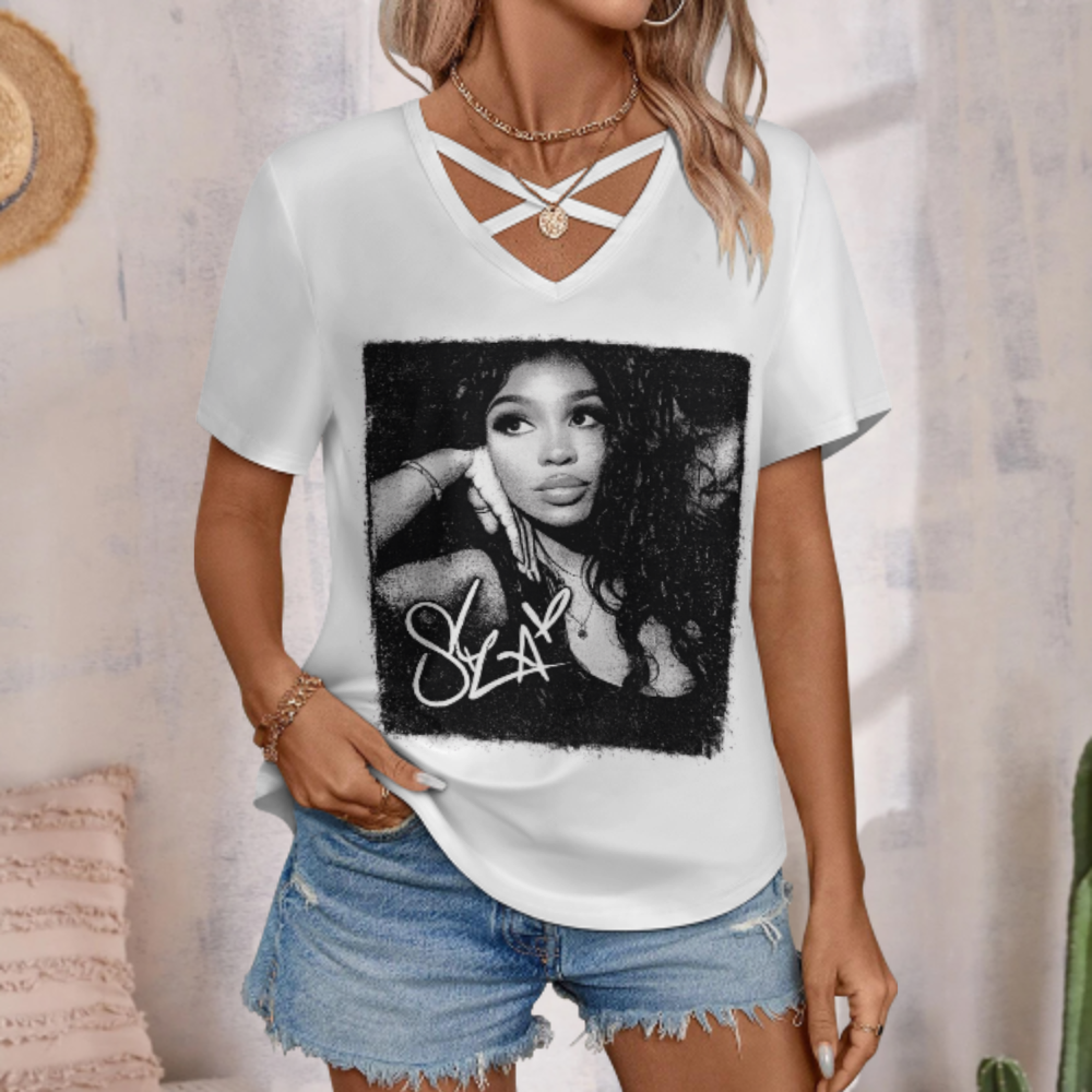 Vintage SZA Inspired Graphic Tee | Retro R&B Singer Aesthetic Shirt | Monochrome Streetwear T-Shirt for Women(z848)