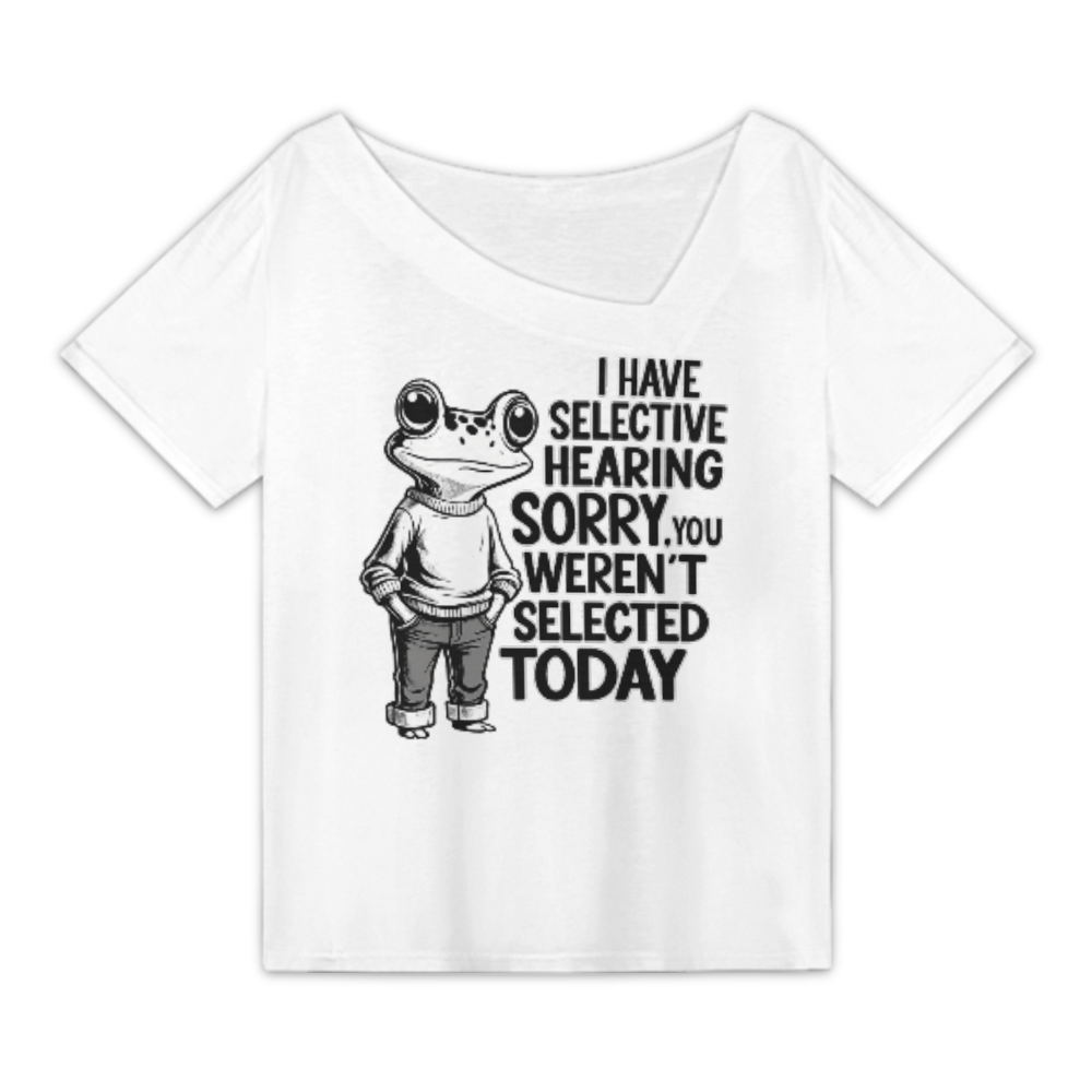 Selective Hearing Frog Funny Graphic Tee – Sarcastic Frog Lover Shirt, Retro Humor T-Shirt for Men & Women(z857)