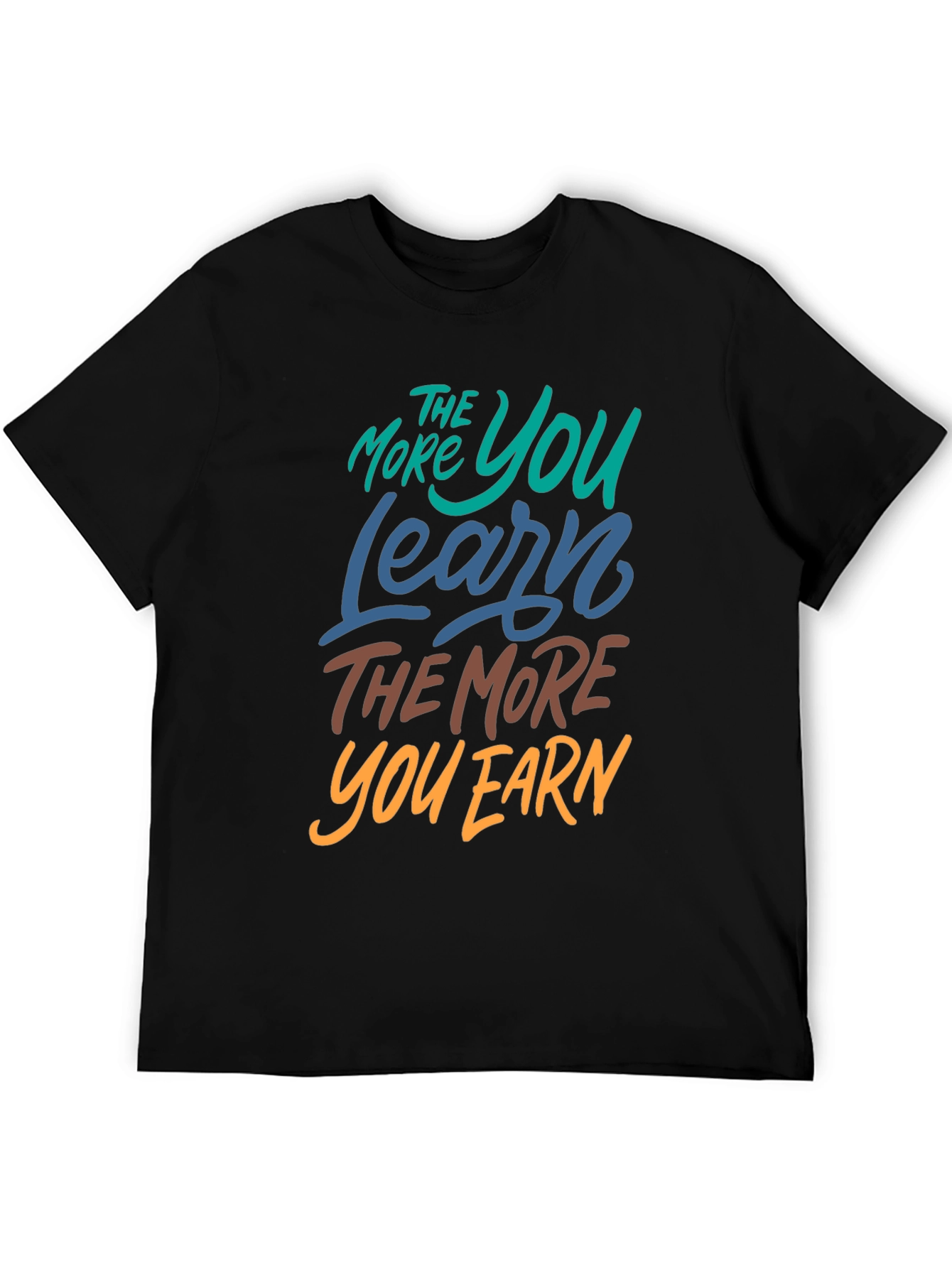 The More You Learn Black Graphic Tee