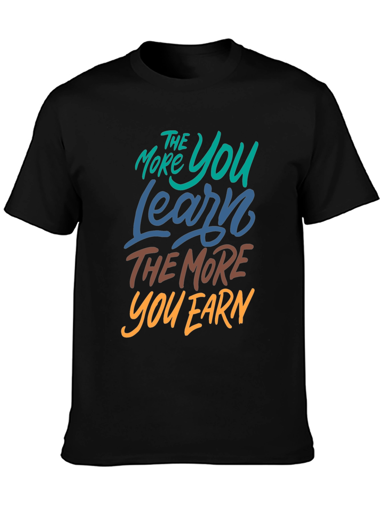 The More You Learn Black Graphic Tee
