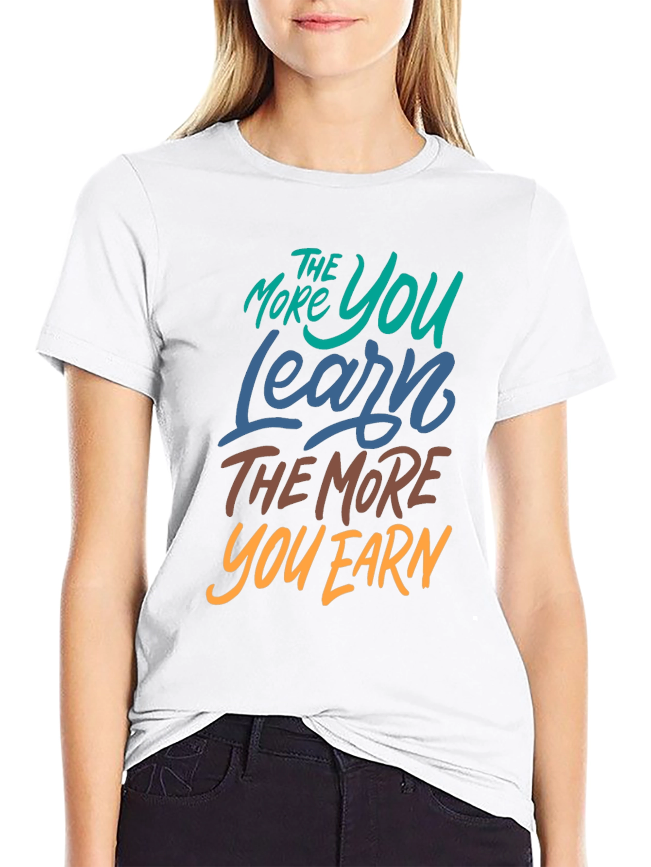 The More You Learn Black Graphic Tee