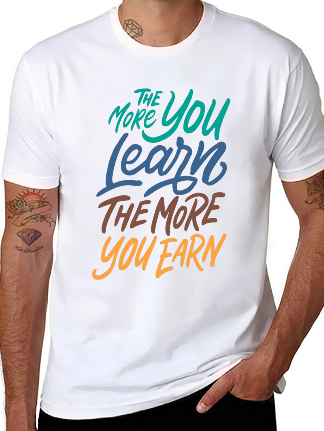 The More You Learn Black Graphic Tee