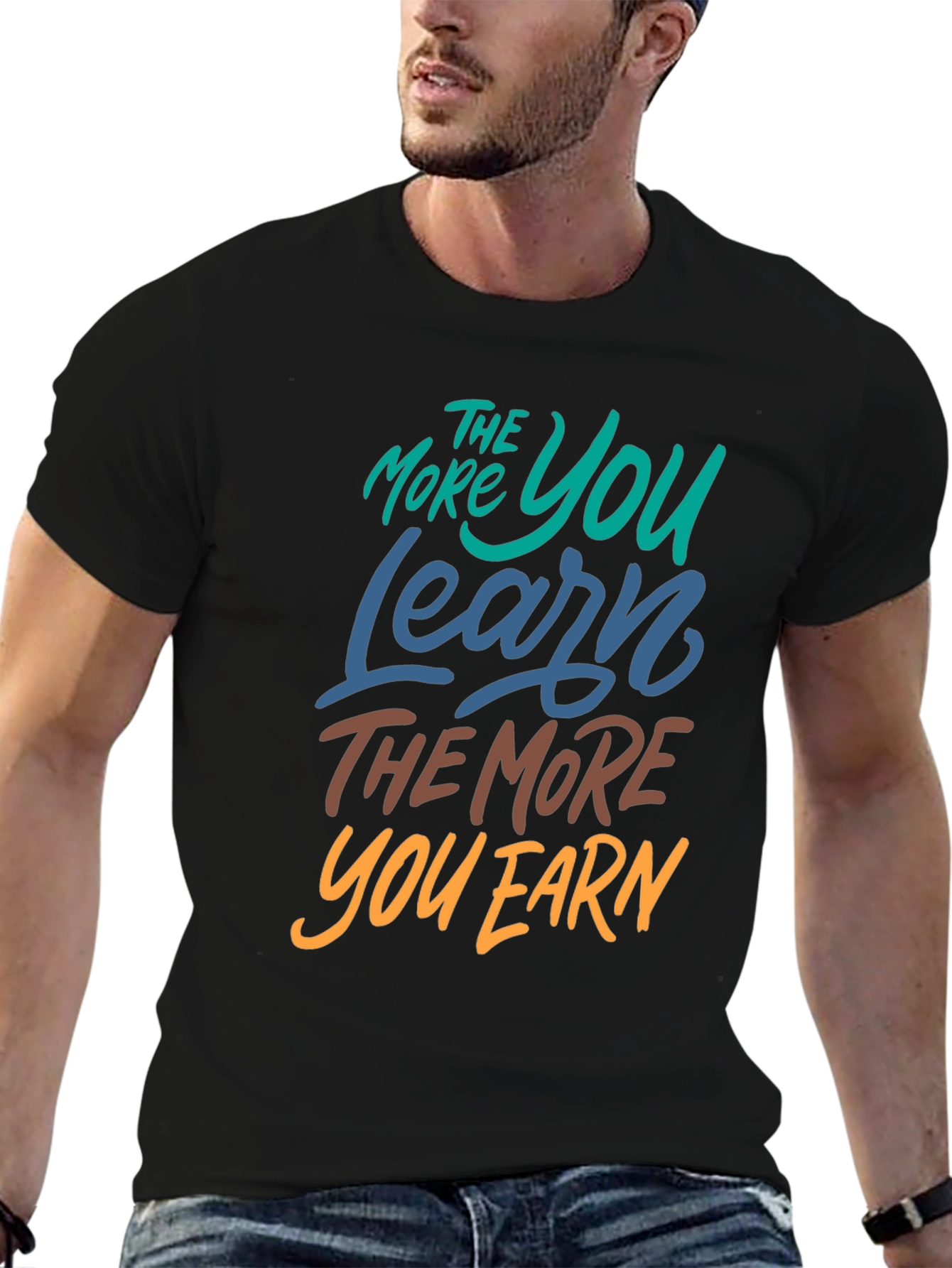 The More You Learn Black Graphic Tee