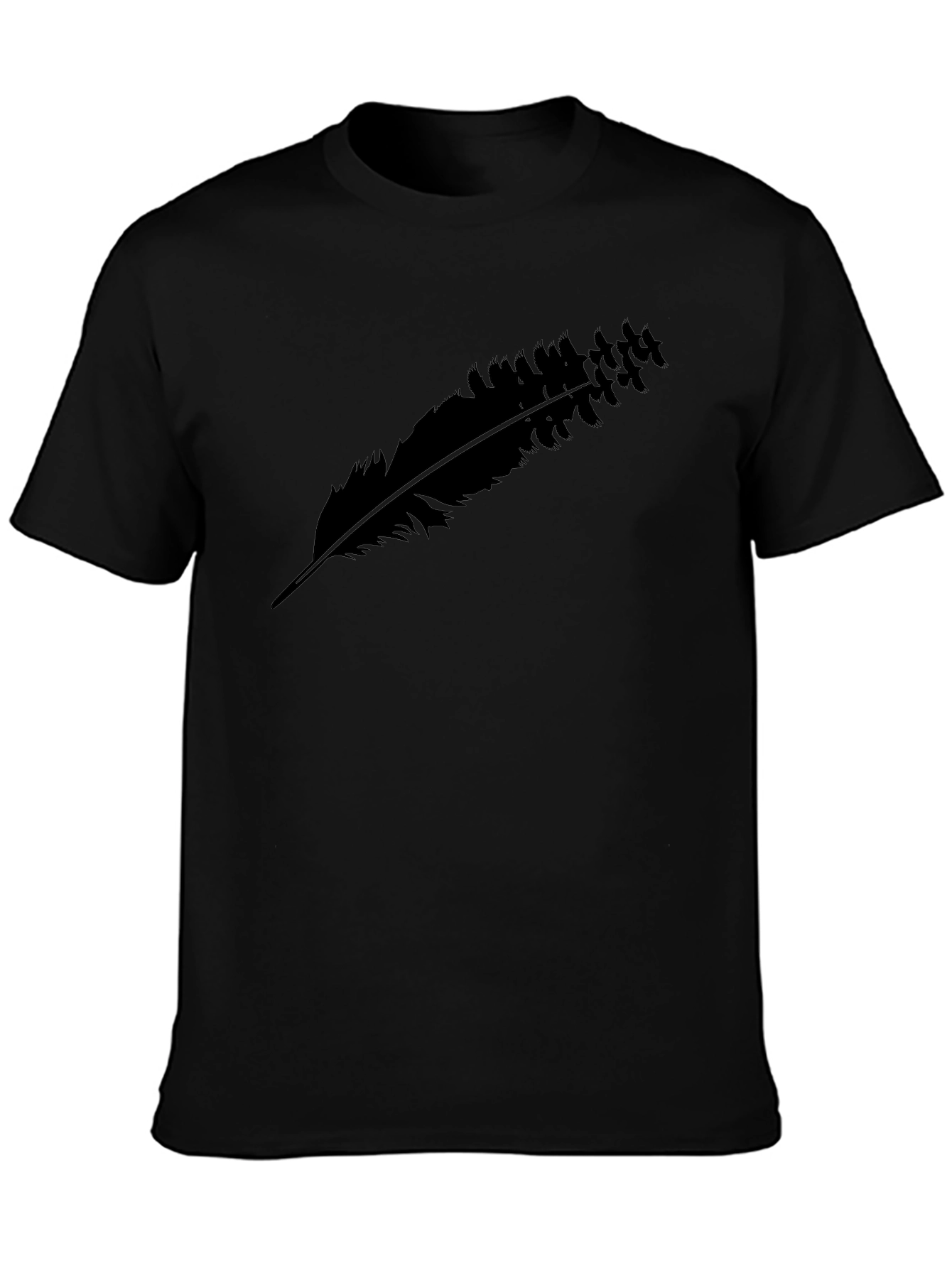Black Feather Graphic Tee - Casual Comfort