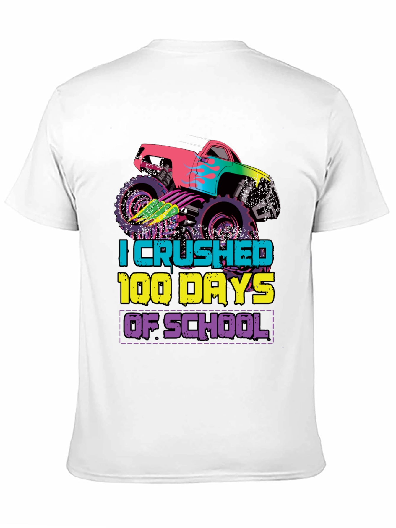 Crushed 100 Days of School Monster Truck Tee