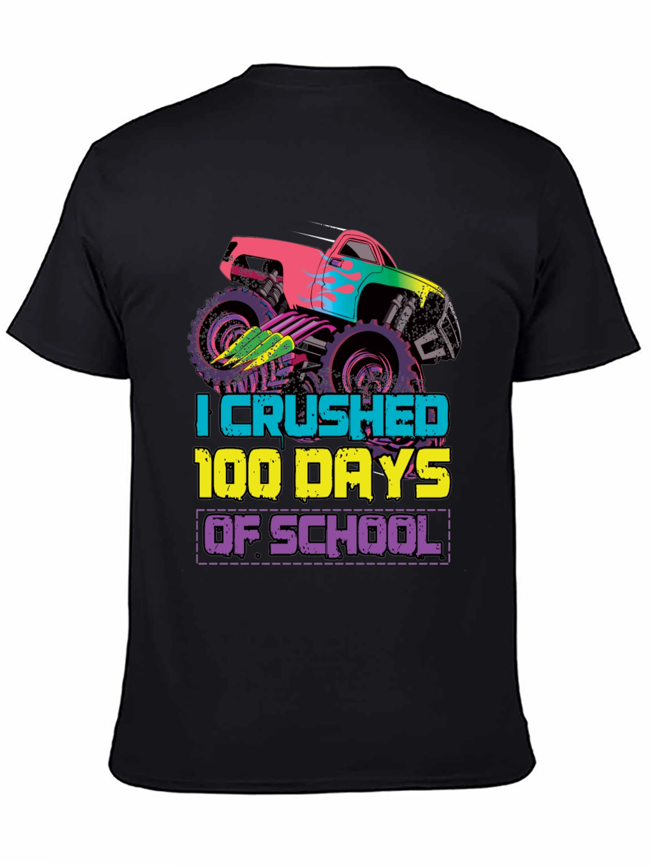 Crushed 100 Days of School Monster Truck Tee