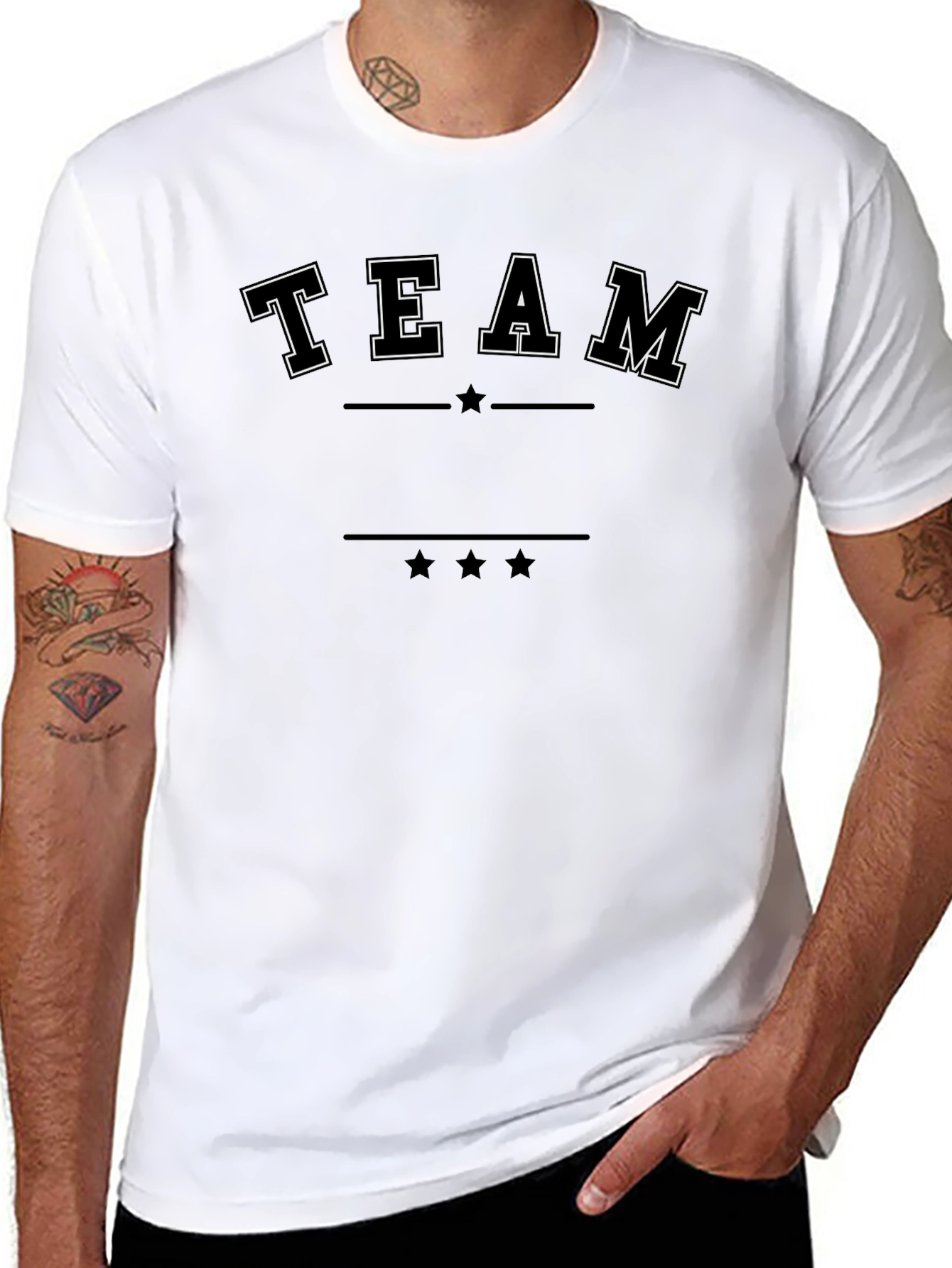 Team Graphic Black T-Shirt - Casual Style