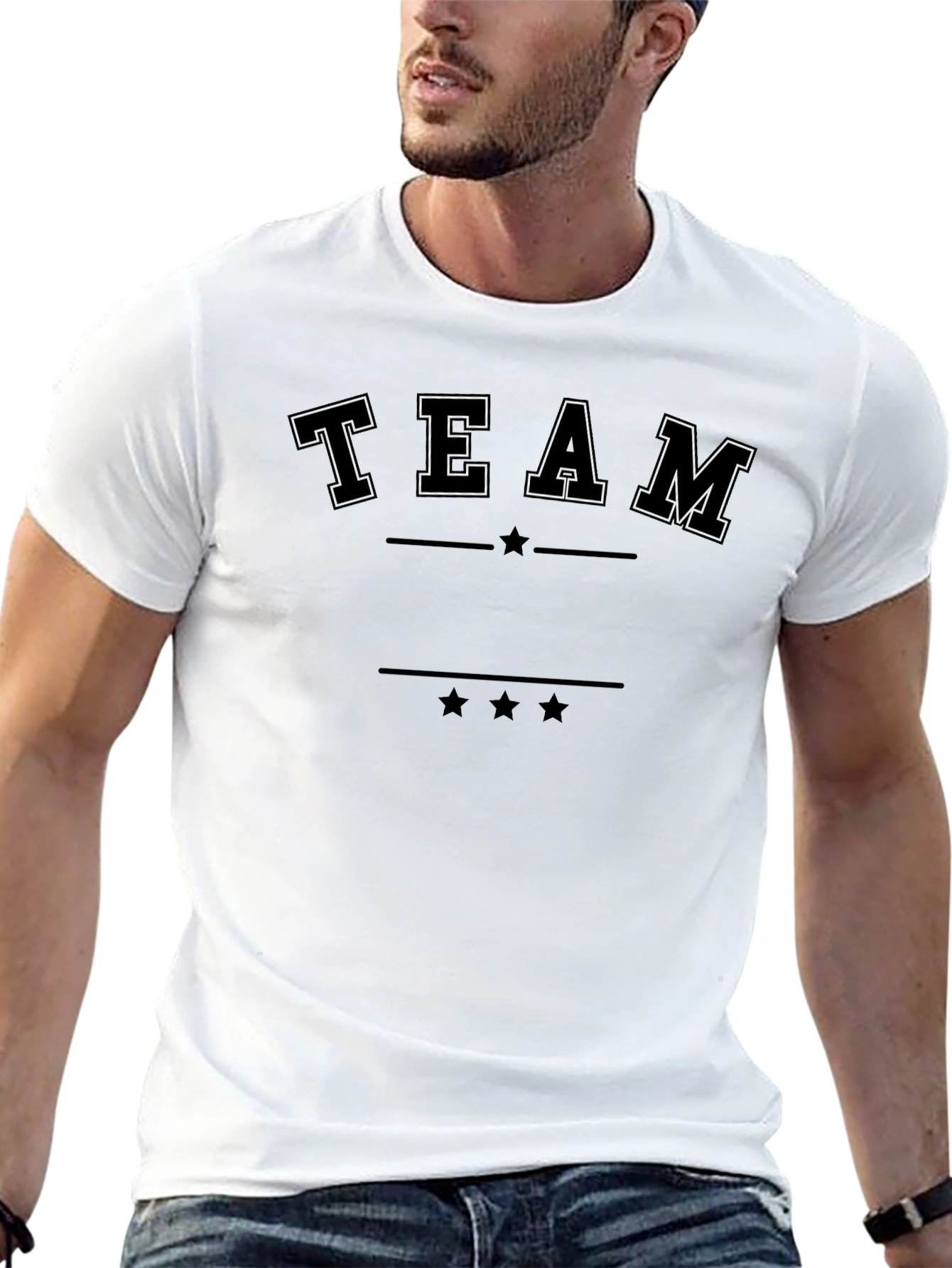 Team Graphic Black T-Shirt - Casual Style