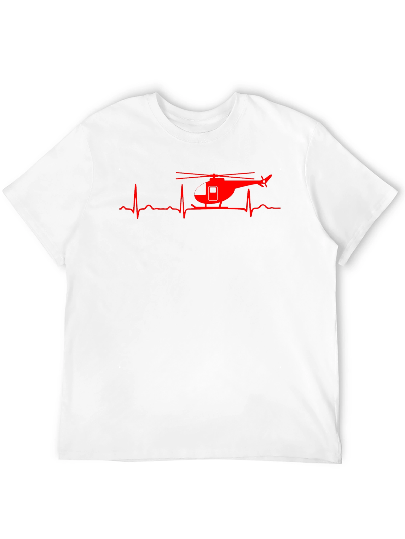 Helicopter Heartbeat Graphic Tee - Black