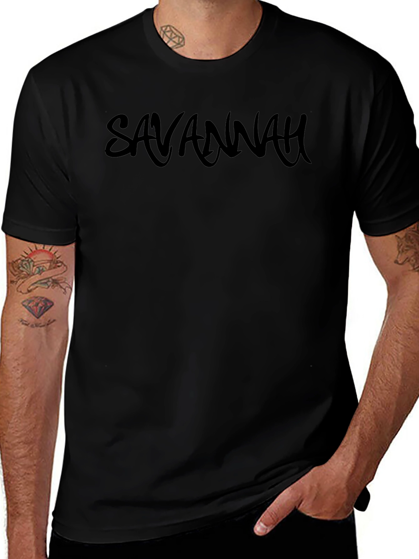 Savannah Graphic Print Black T-Shirt