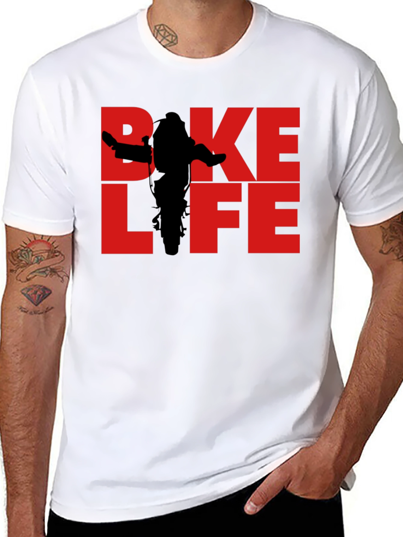 Bike Life Graphic Tee - Black Cotton T-Shirt